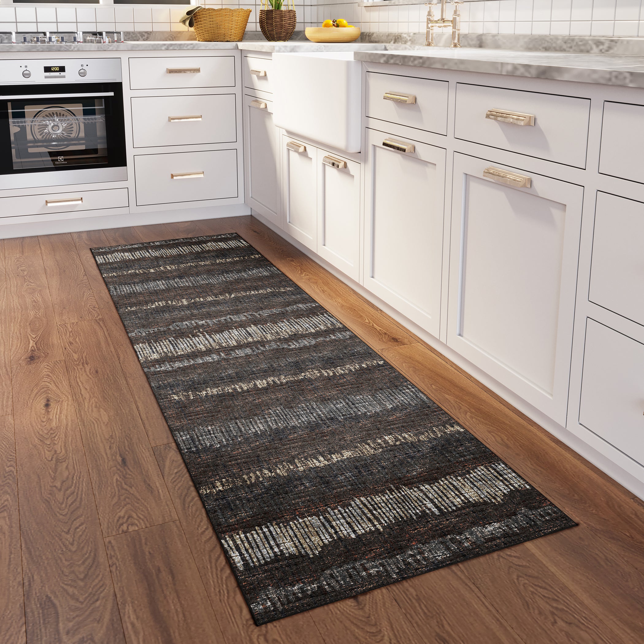 Indoor/Outdoor Transitional WL4 Coffee Brown Rug 2'6" x 10' #shape_Runner