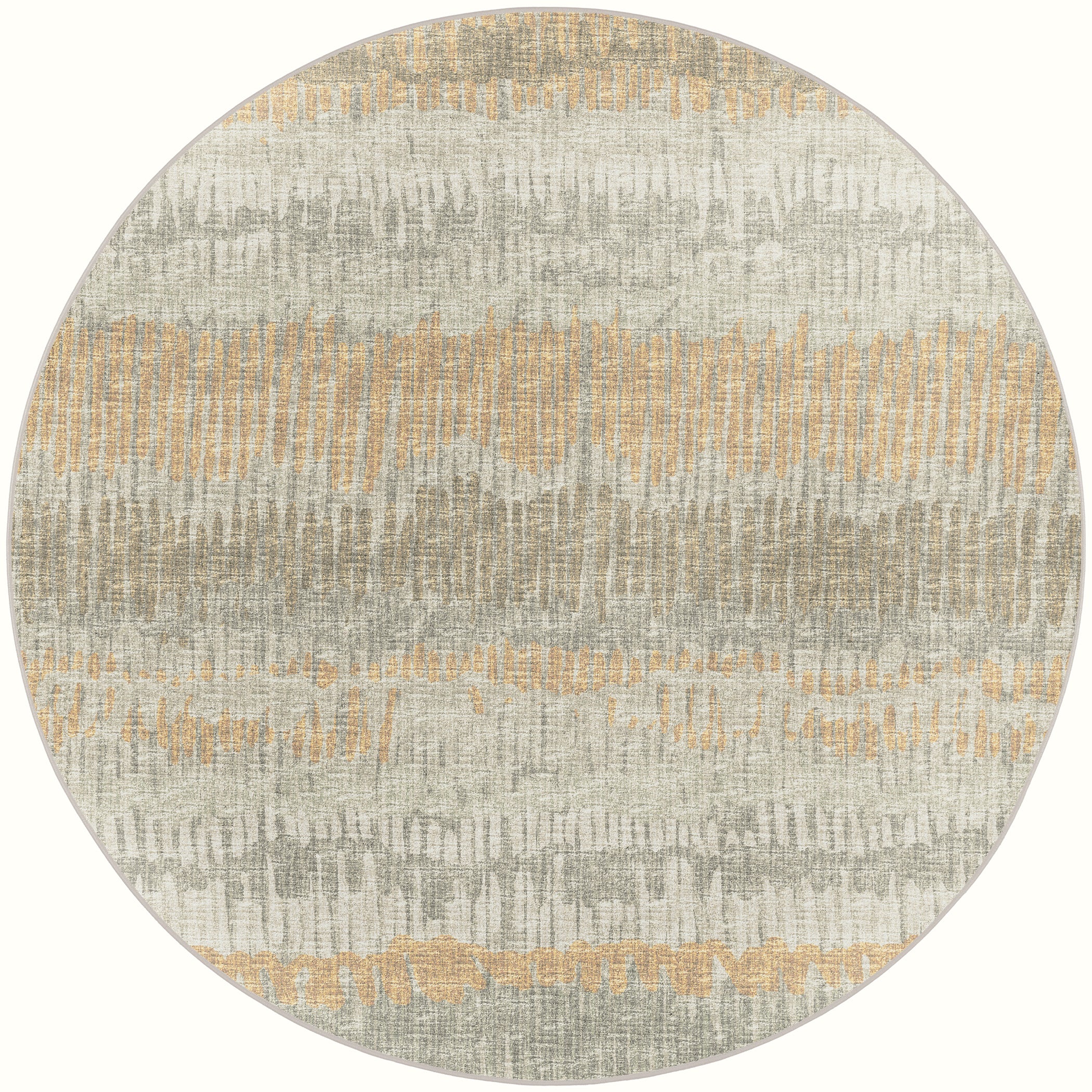 Indoor/Outdoor Transitional WL4 Khaki Brown Rug 4' x 4' #shape_Round
