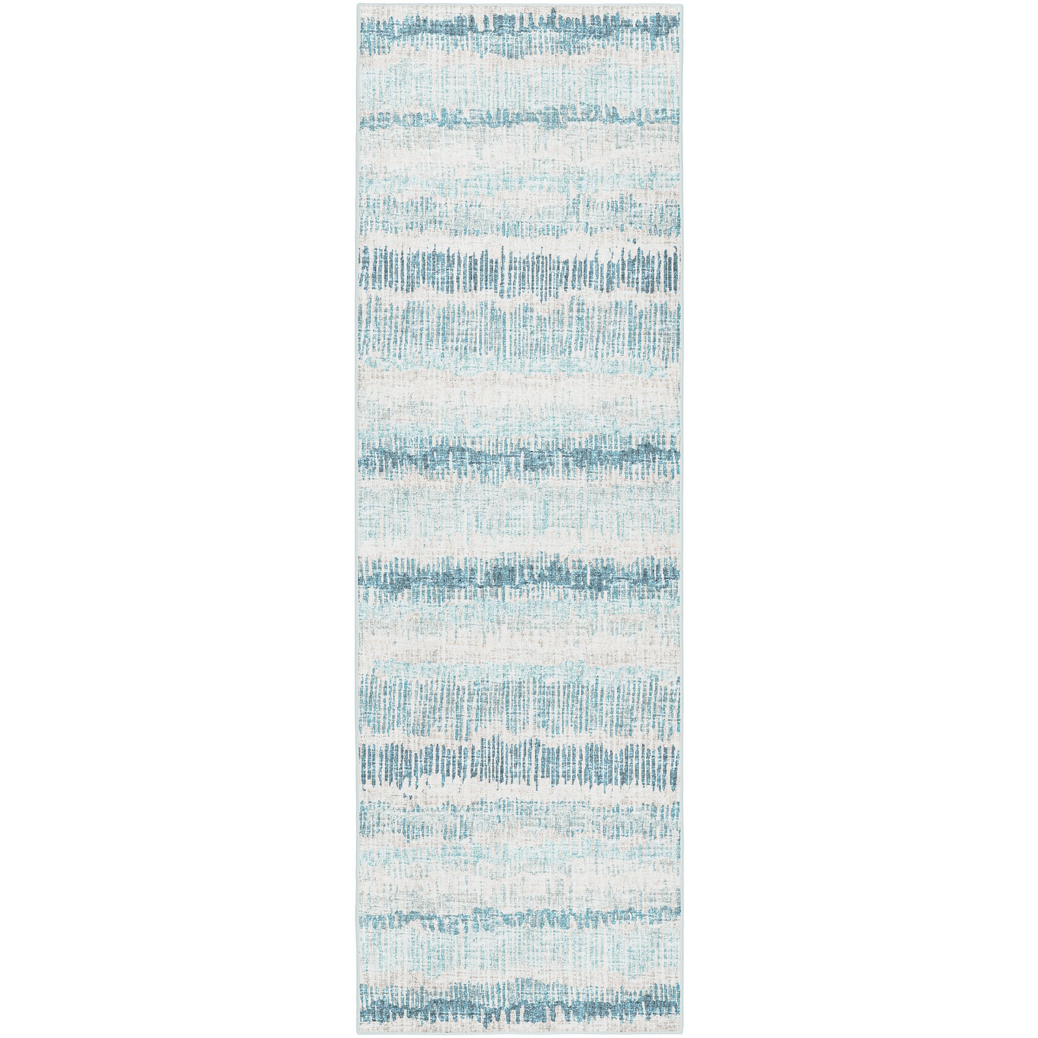 Indoor/Outdoor Transitional WL4 Sky Blue Rug 2'6" x 10' #shape_Runner