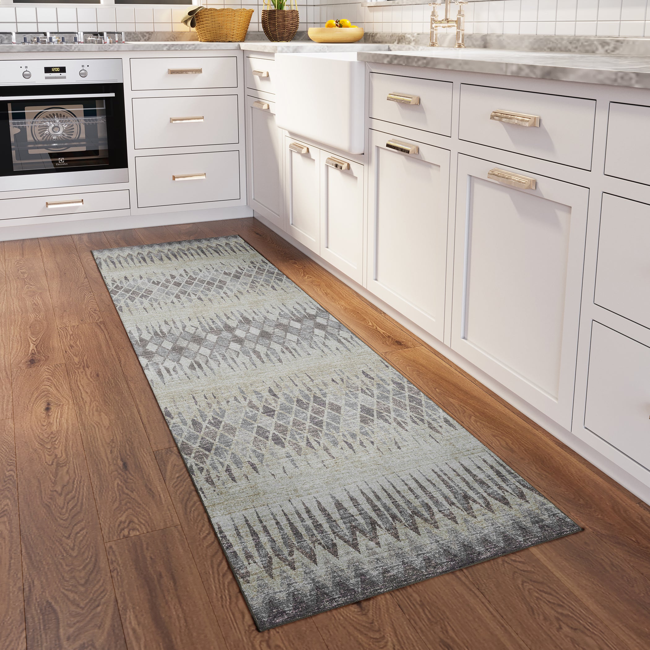 Indoor/Outdoor Transitional WL5 Ivory Rug 2'6" x 10' #shape_Runner
