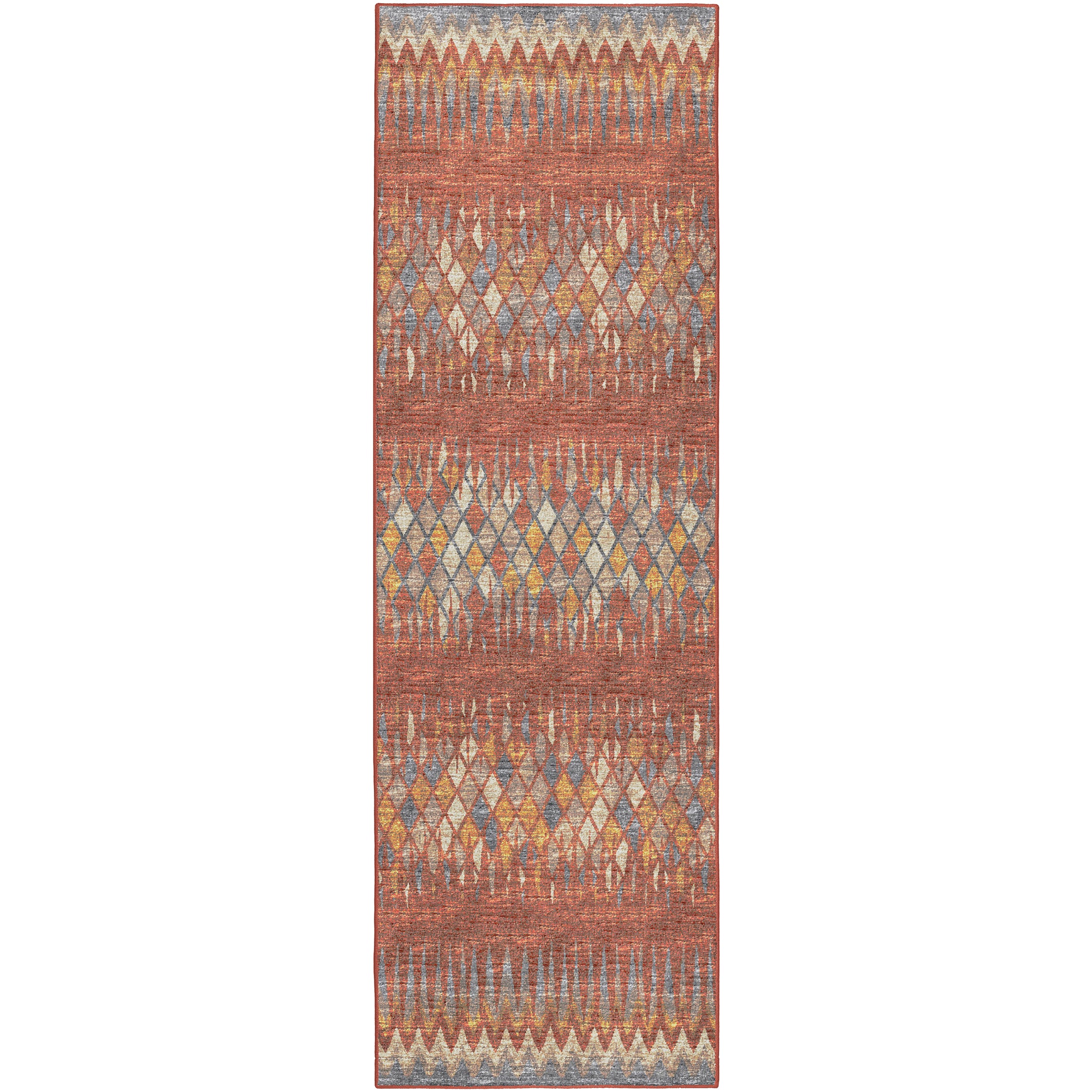 Indoor/Outdoor Transitional WL5 Paprika Orange Rug 2'6" x 10' #shape_Runner