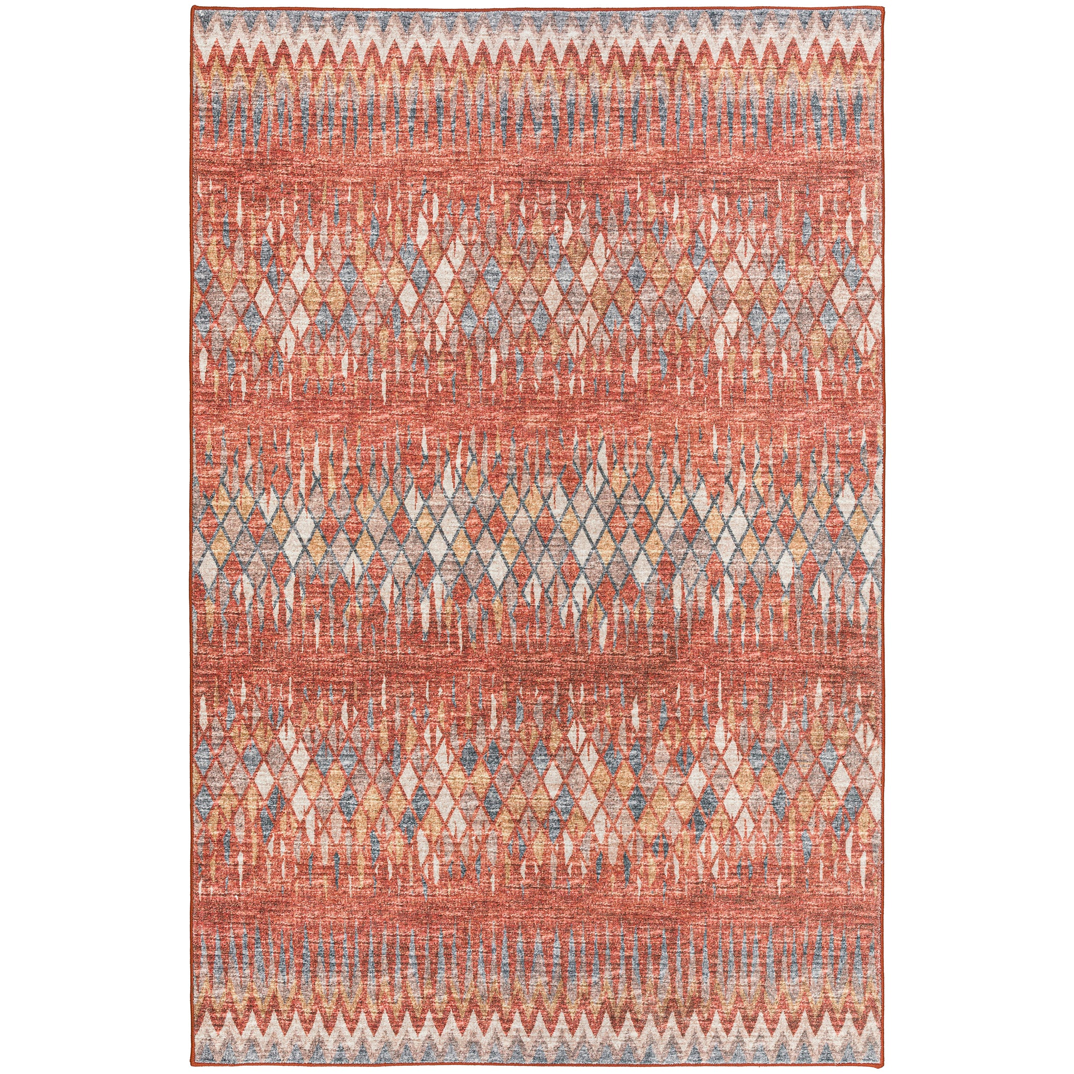 Indoor/Outdoor Transitional WL5 Paprika Orange Rug 3' x 5' #shape_Rectangle