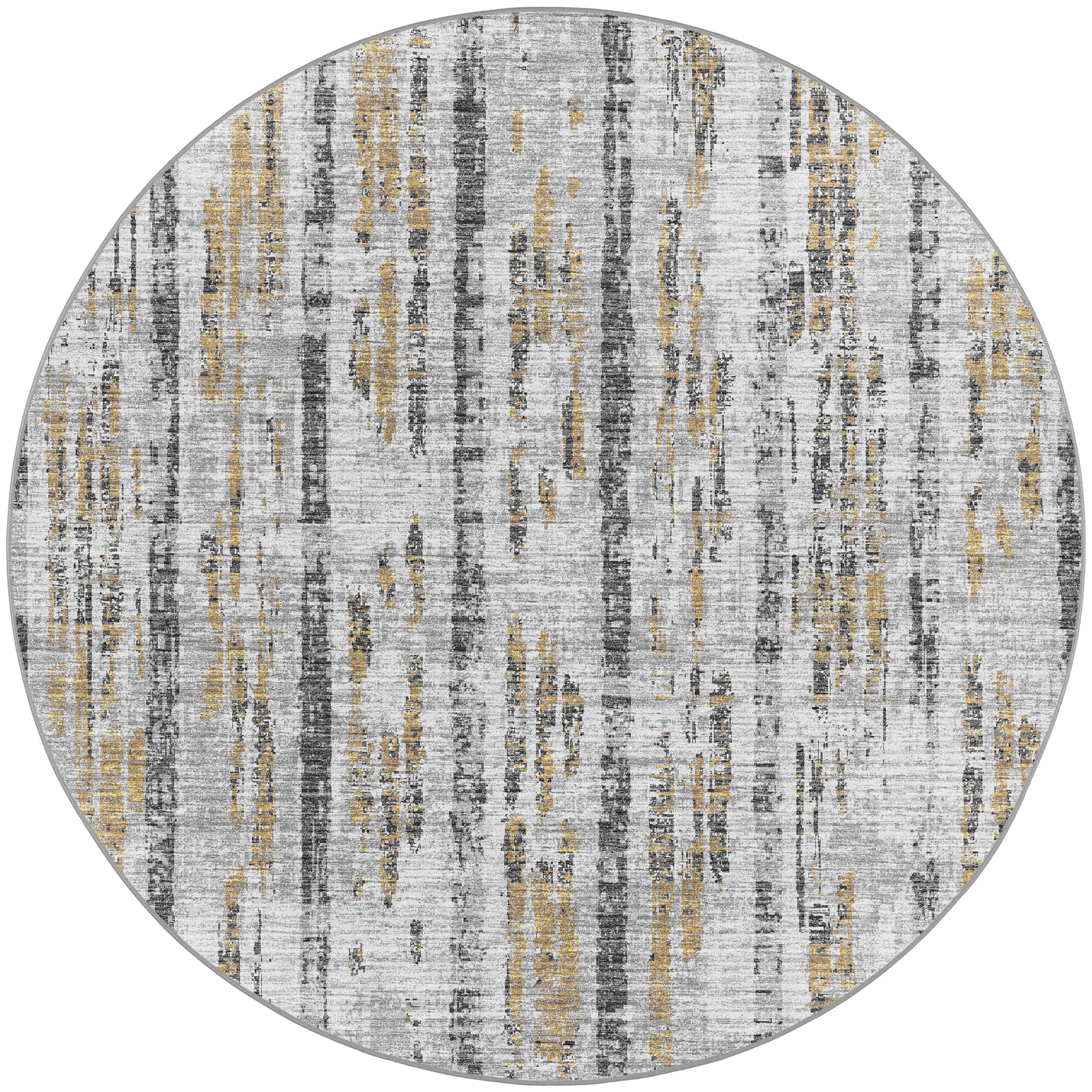 Indoor/Outdoor Transitional WL6 Gray Rug 4' x 4' #shape_Round