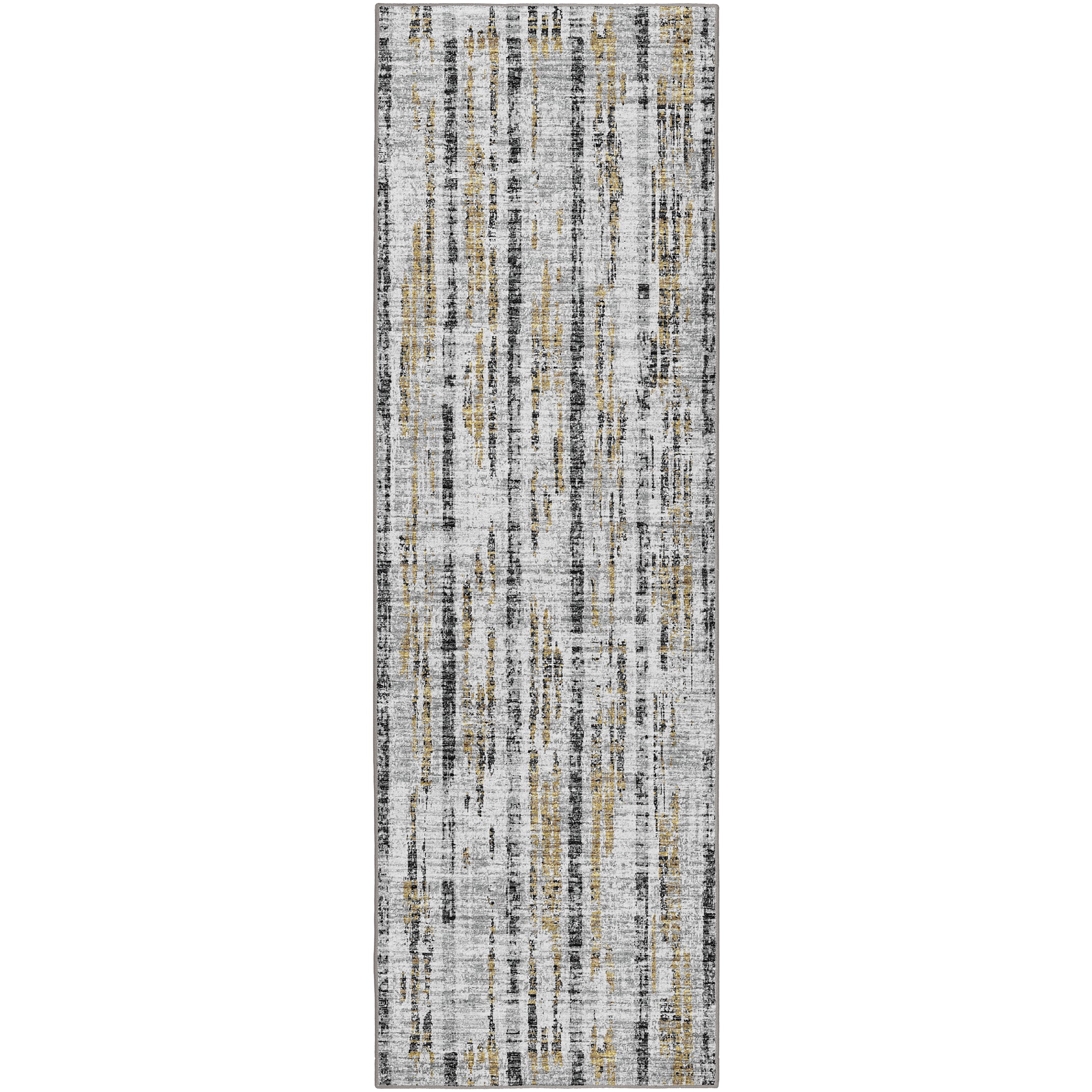 Indoor/Outdoor Transitional WL6 Gray Rug 2'6" x 10' #shape_Runner