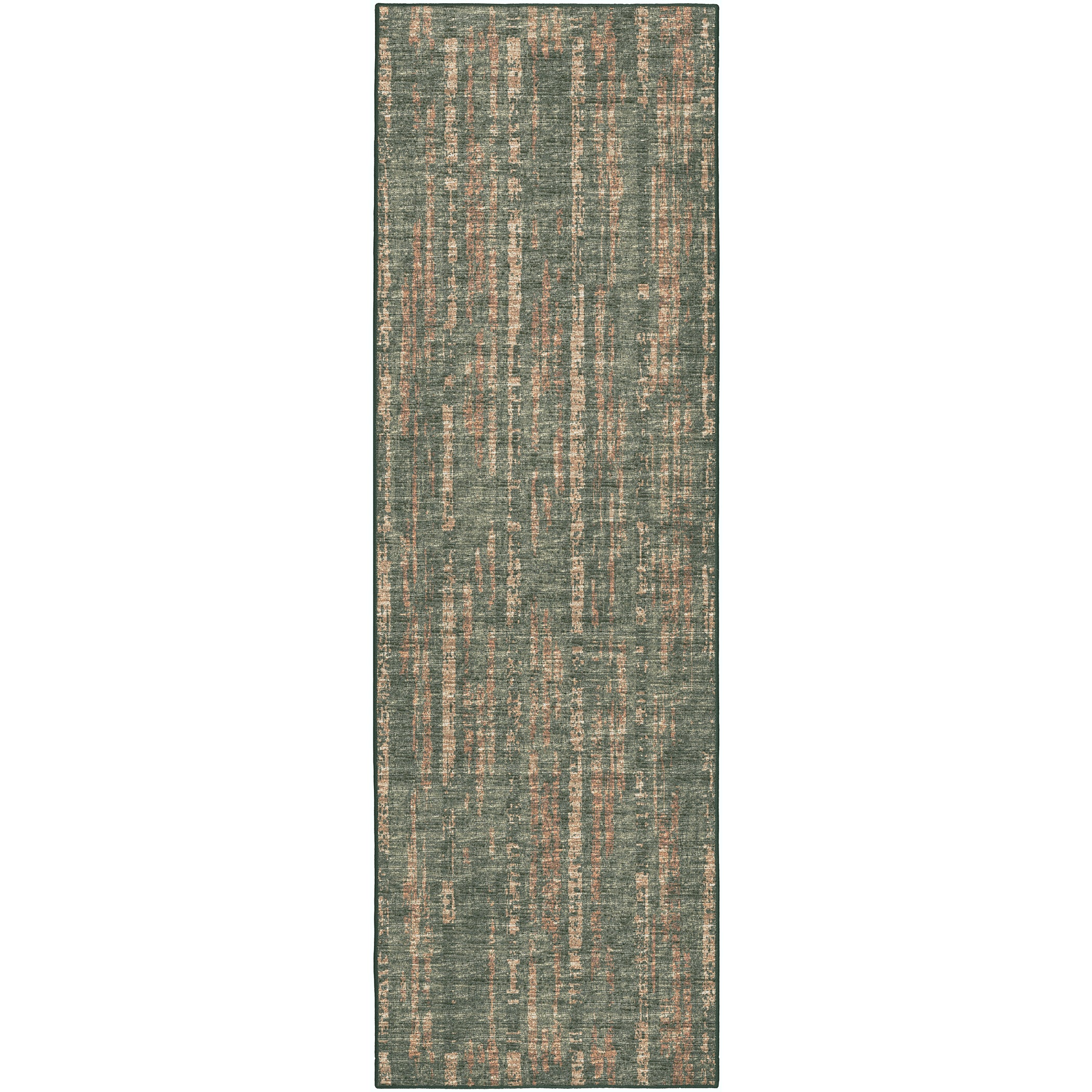Indoor/Outdoor Transitional WL6 Olive Green Rug 2'6" x 10' #shape_Runner