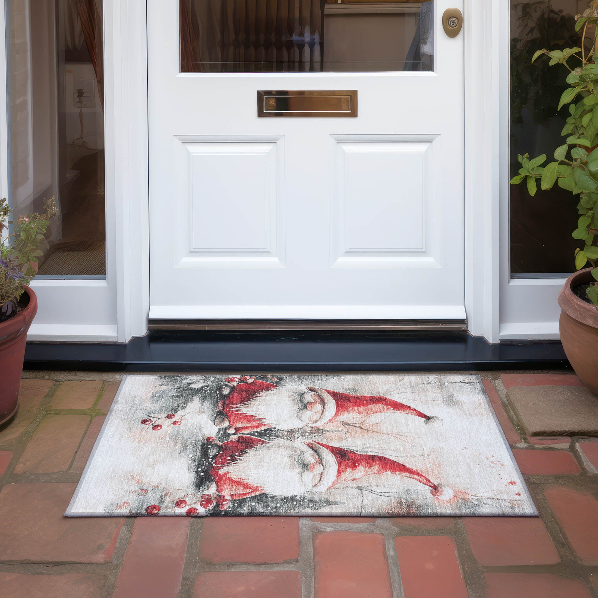 Luxury Machine Washable Indoor/Outdoor Holiday WN16 Ivory Rug 1'8" x 2'6" #shape_Rectangle