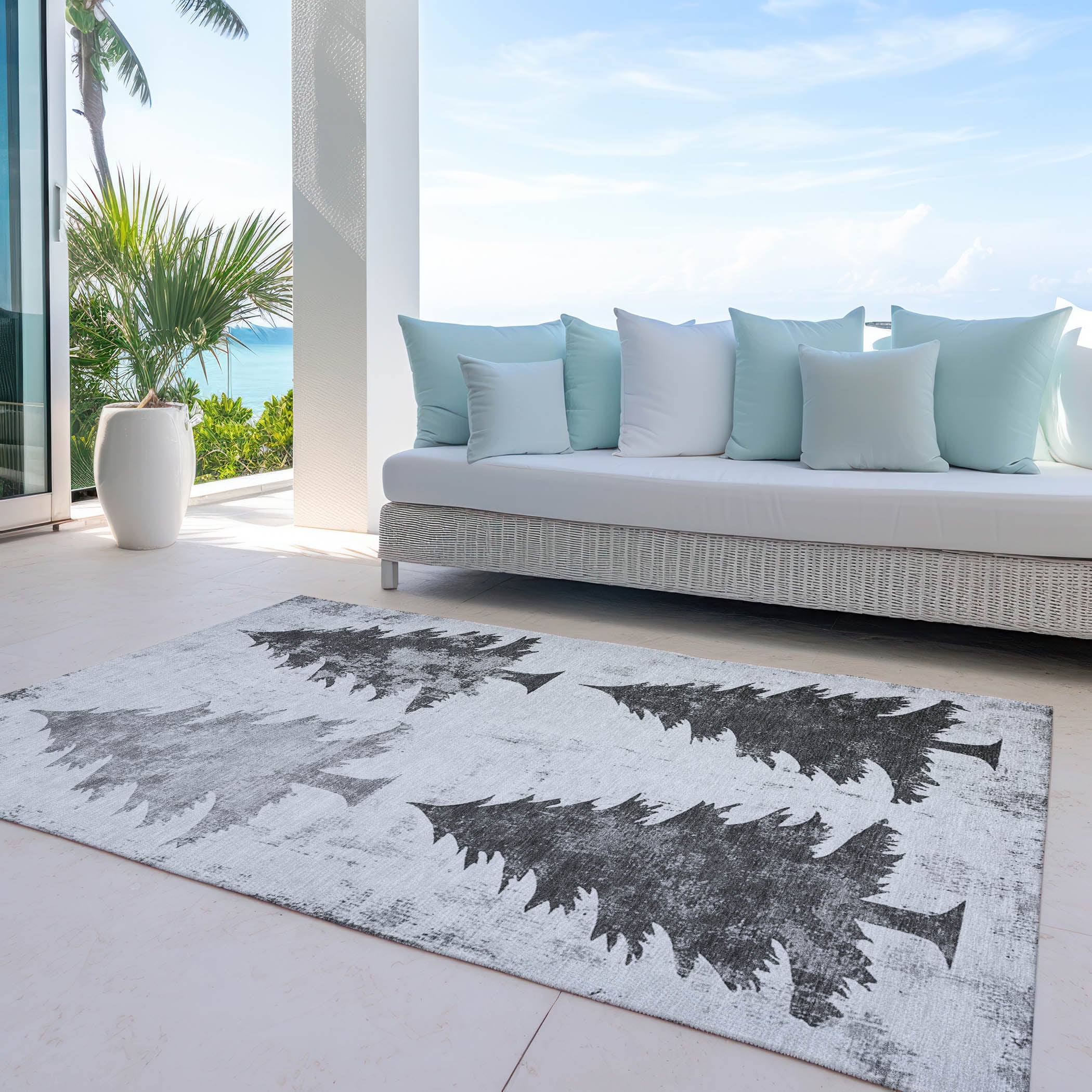 Luxury Machine Washable Indoor/Outdoor Holiday WN19 Gray Rug 2'6" x 3'10" #shape_Rectangle