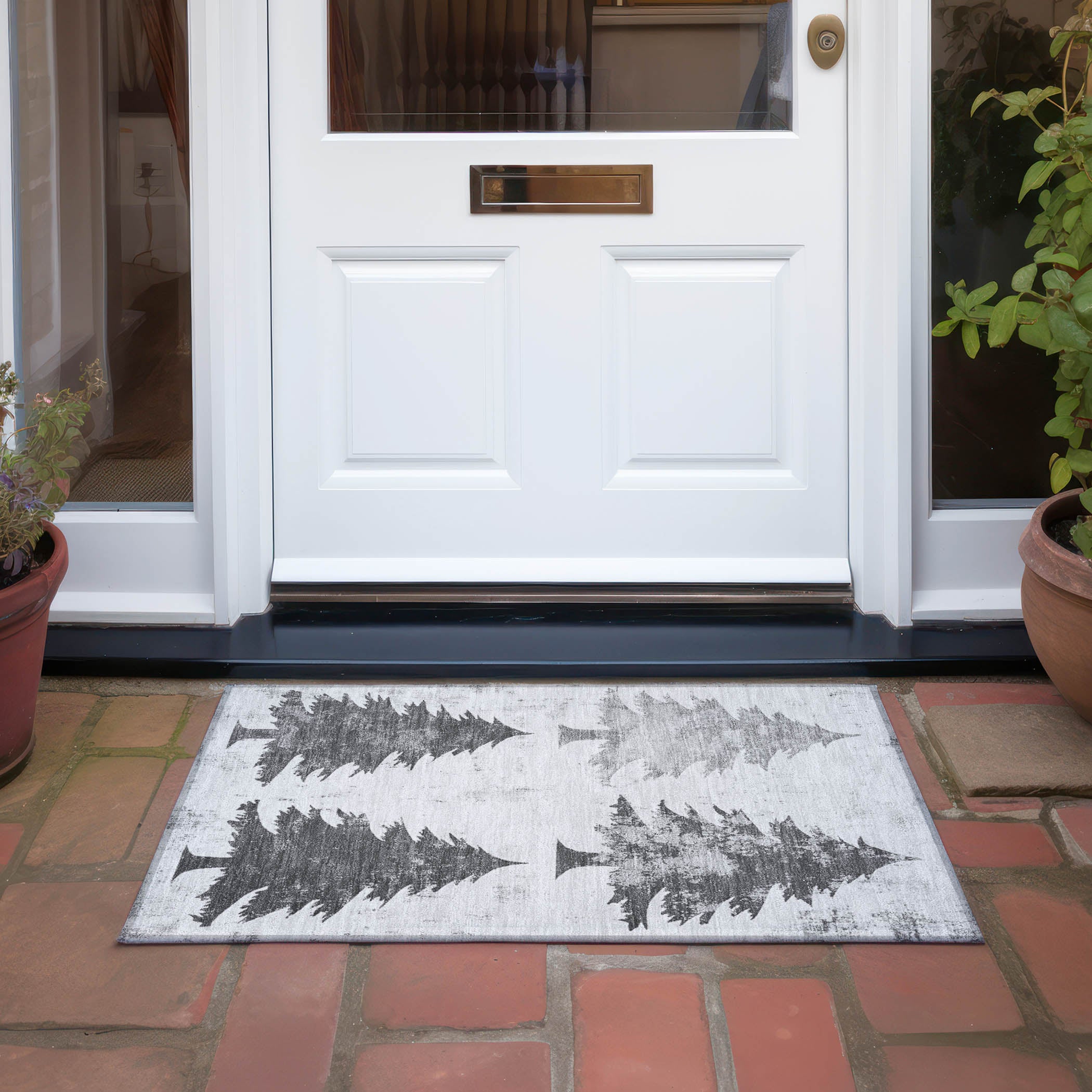 Luxury Machine Washable Indoor/Outdoor Holiday WN19 Gray Rug 1'8" x 2'6" #shape_Rectangle