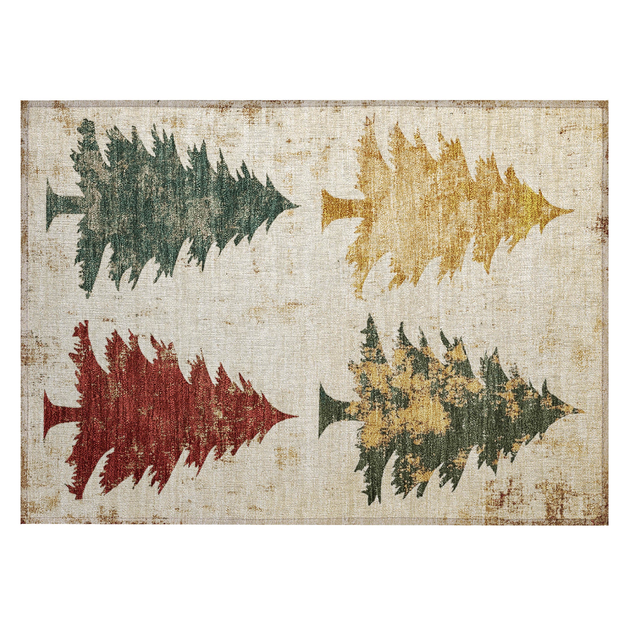 Luxury Machine Washable Indoor/Outdoor Holiday WN19 Ivory Rug 1'8" x 2'6" #shape_Rectangle