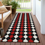 Luxury Machine Washable Indoor/Outdoor Holiday WN20 Black Rug 2'3" x 7'6" #shape_Runner