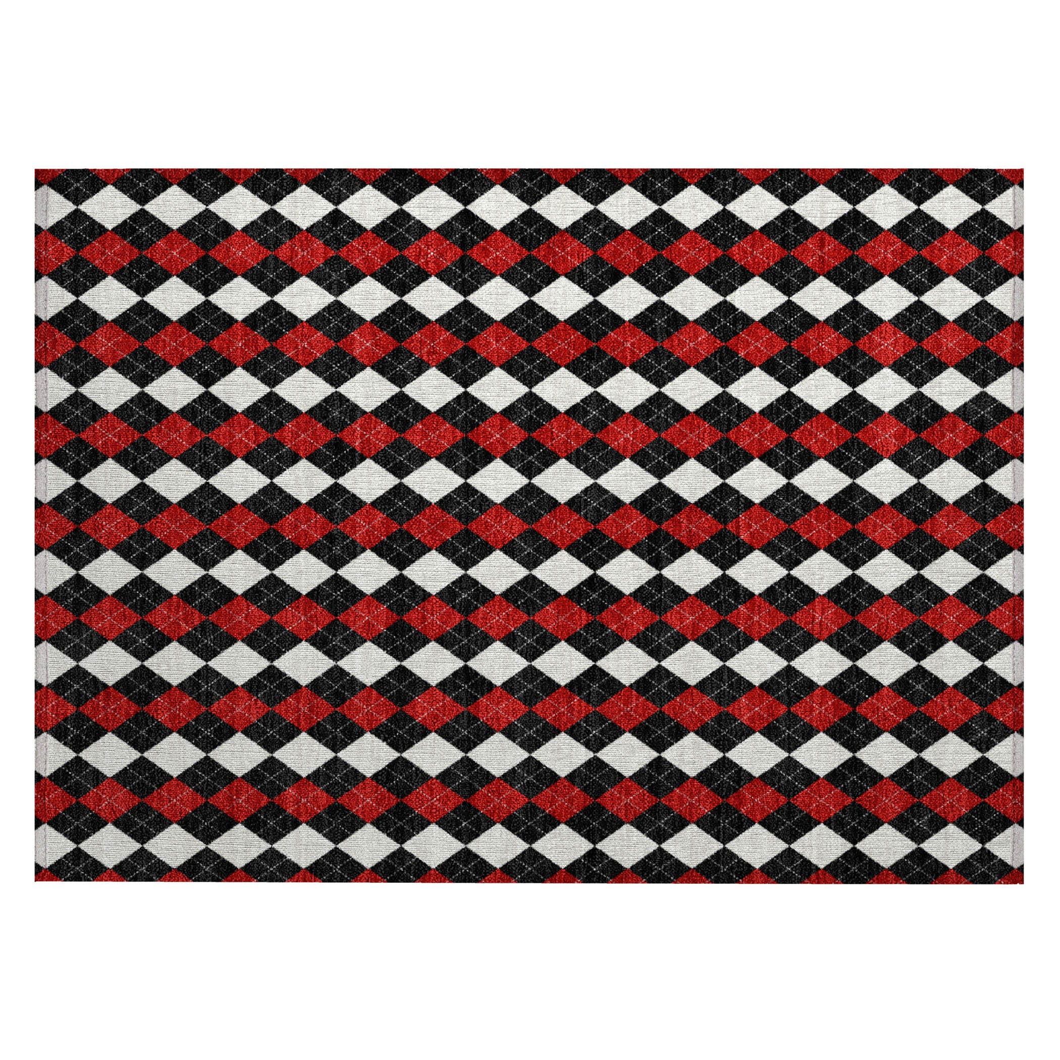 Luxury Machine Washable Indoor/Outdoor Holiday WN20 Black Rug 1'8" x 2'6" #shape_Rectangle