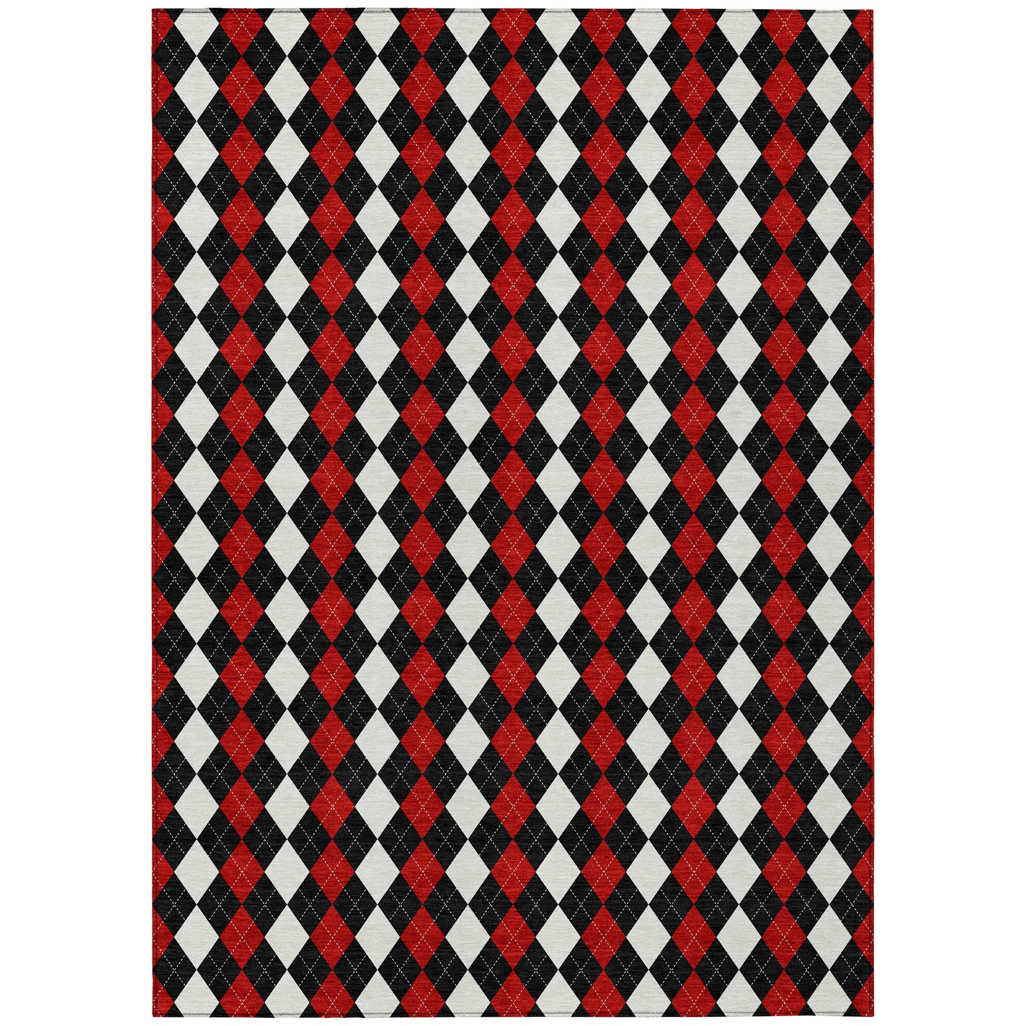 Luxury Machine Washable Indoor/Outdoor Holiday WN20 Black Rug 2'6" x 3'10" #shape_Rectangle