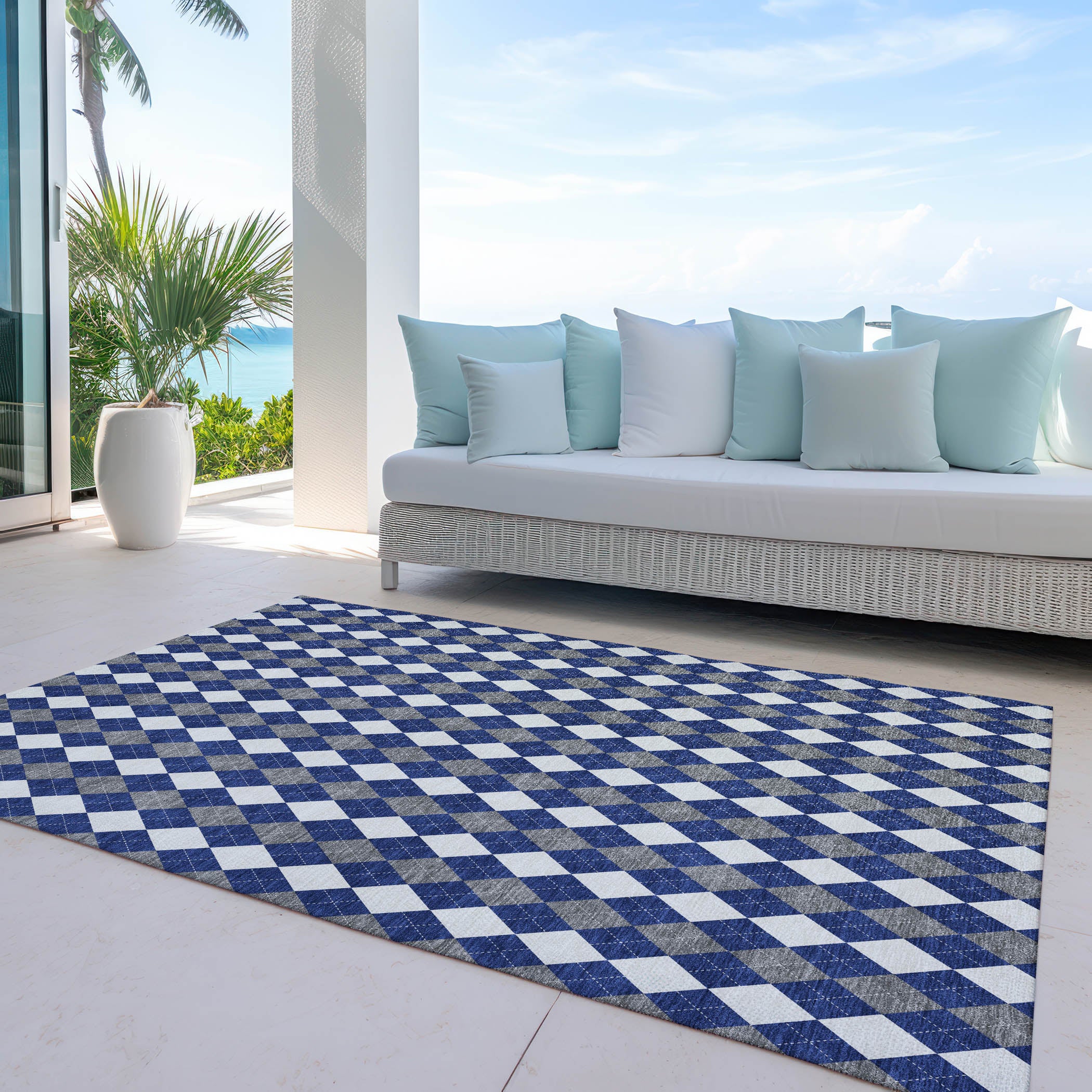 Luxury Machine Washable Indoor/Outdoor Holiday WN20 Navy Blue Rug 2'6" x 3'10" #shape_Rectangle