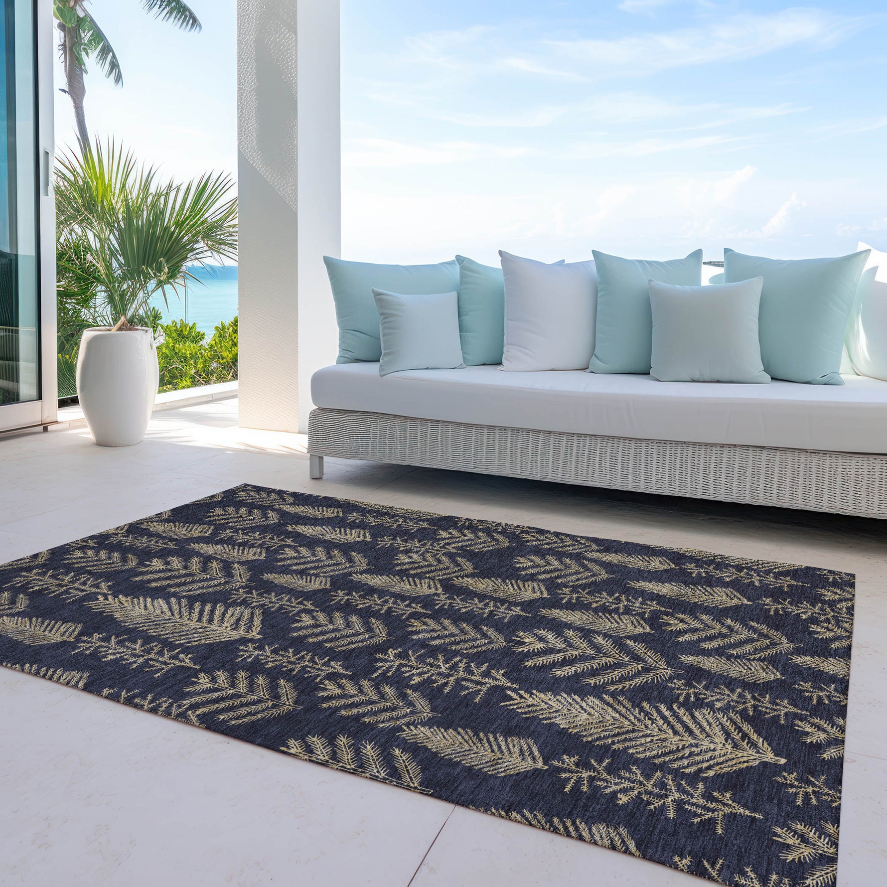 Luxury Machine Washable Indoor/Outdoor Holiday WN21 Black Rug 2'6" x 3'10" #shape_Rectangle