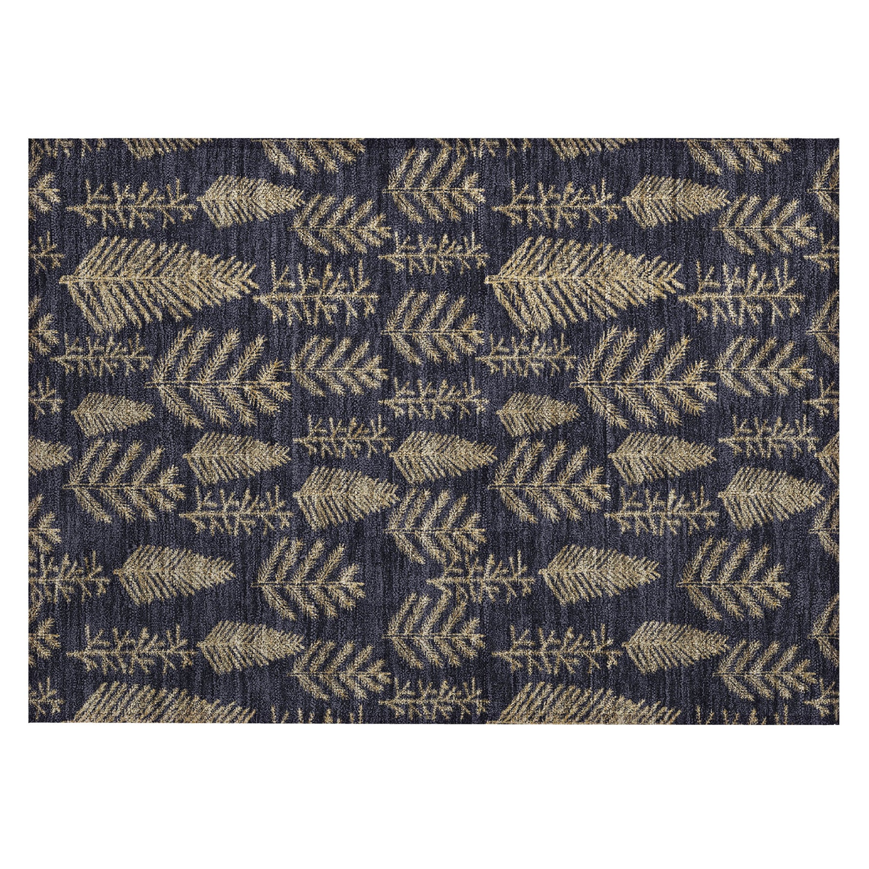 Luxury Machine Washable Indoor/Outdoor Holiday WN21 Black Rug 1'8" x 2'6" #shape_Rectangle