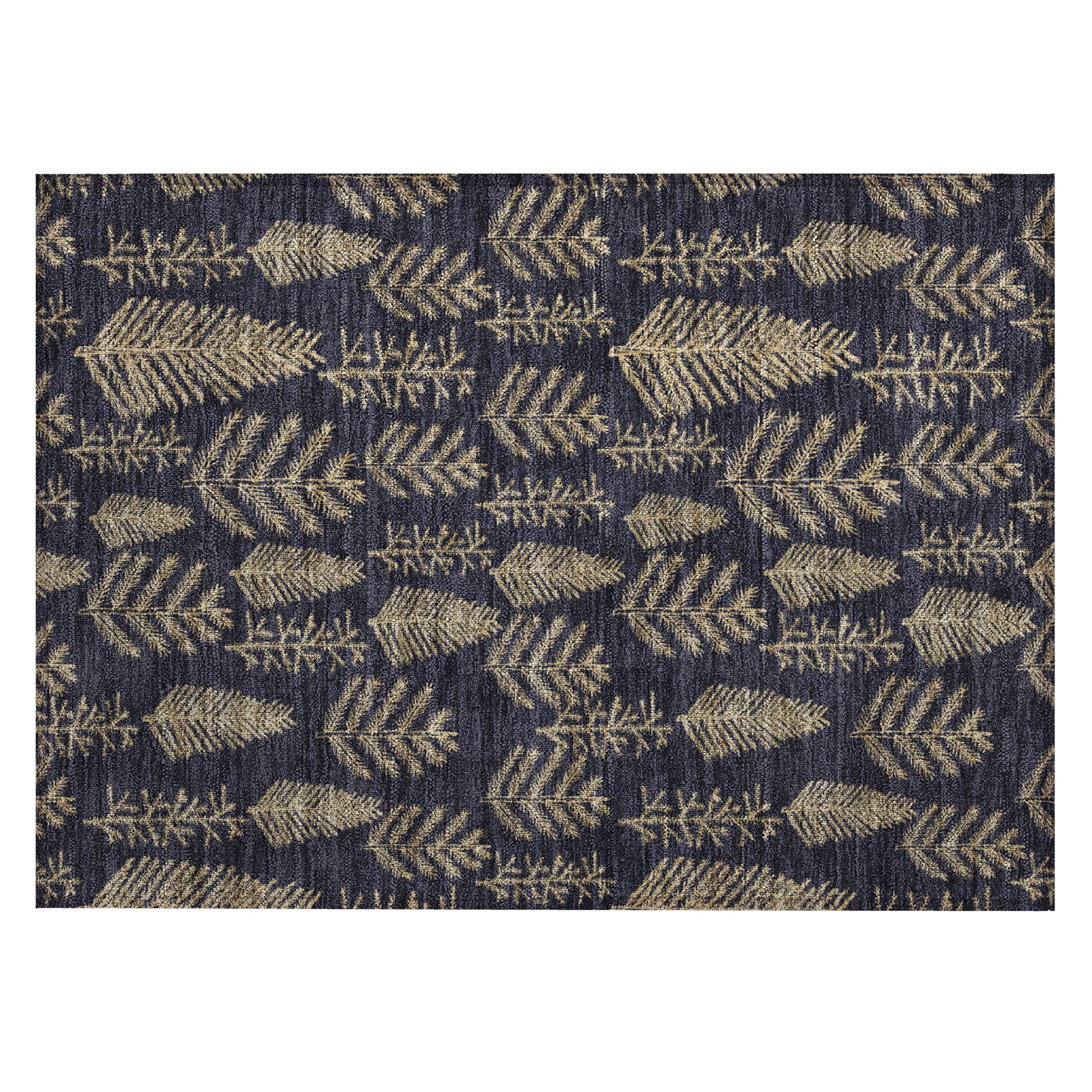 Luxury Machine Washable Indoor/Outdoor Holiday WN21 Black Rug 1'8" x 2'6" #shape_Rectangle