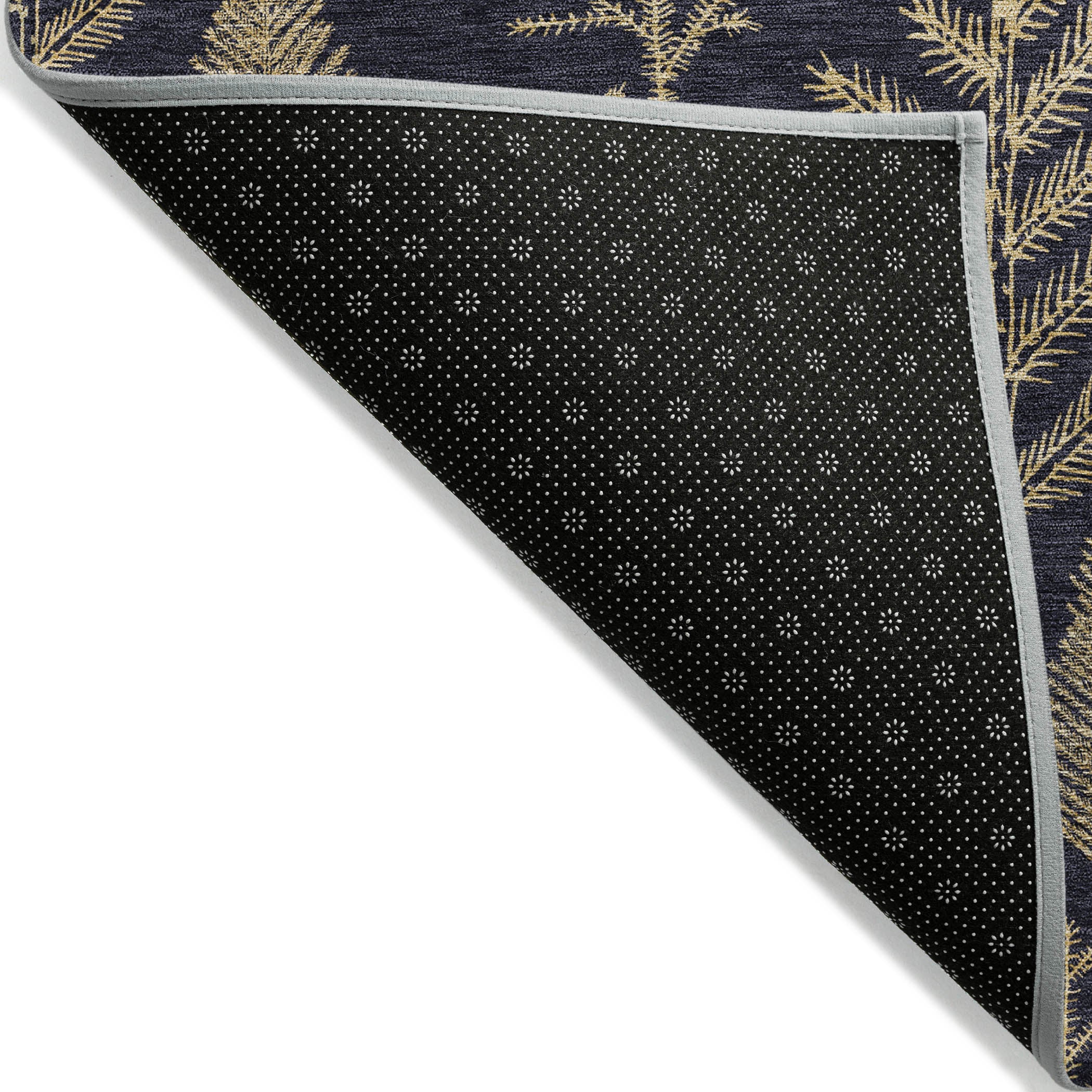 Luxury Machine Washable Indoor/Outdoor Holiday WN21 Black Rug 1'8" x 2'6" #shape_Rectangle