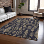 Luxury Machine Washable Indoor/Outdoor Holiday WN21 Black Rug 2'6" x 3'10" #shape_Rectangle
