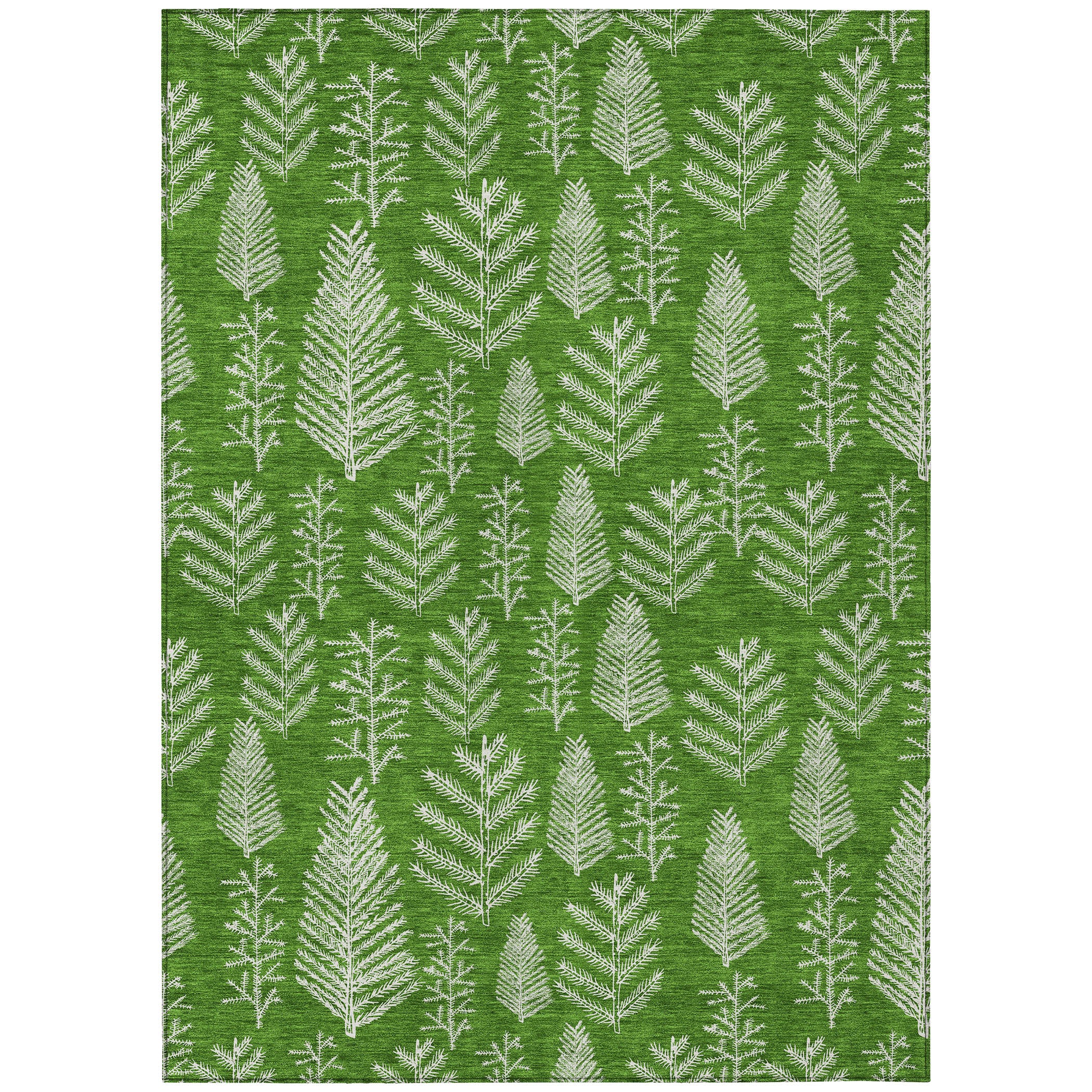 Luxury Machine Washable Indoor/Outdoor Holiday WN21 Green Rug 2'6" x 3'10" #shape_Rectangle