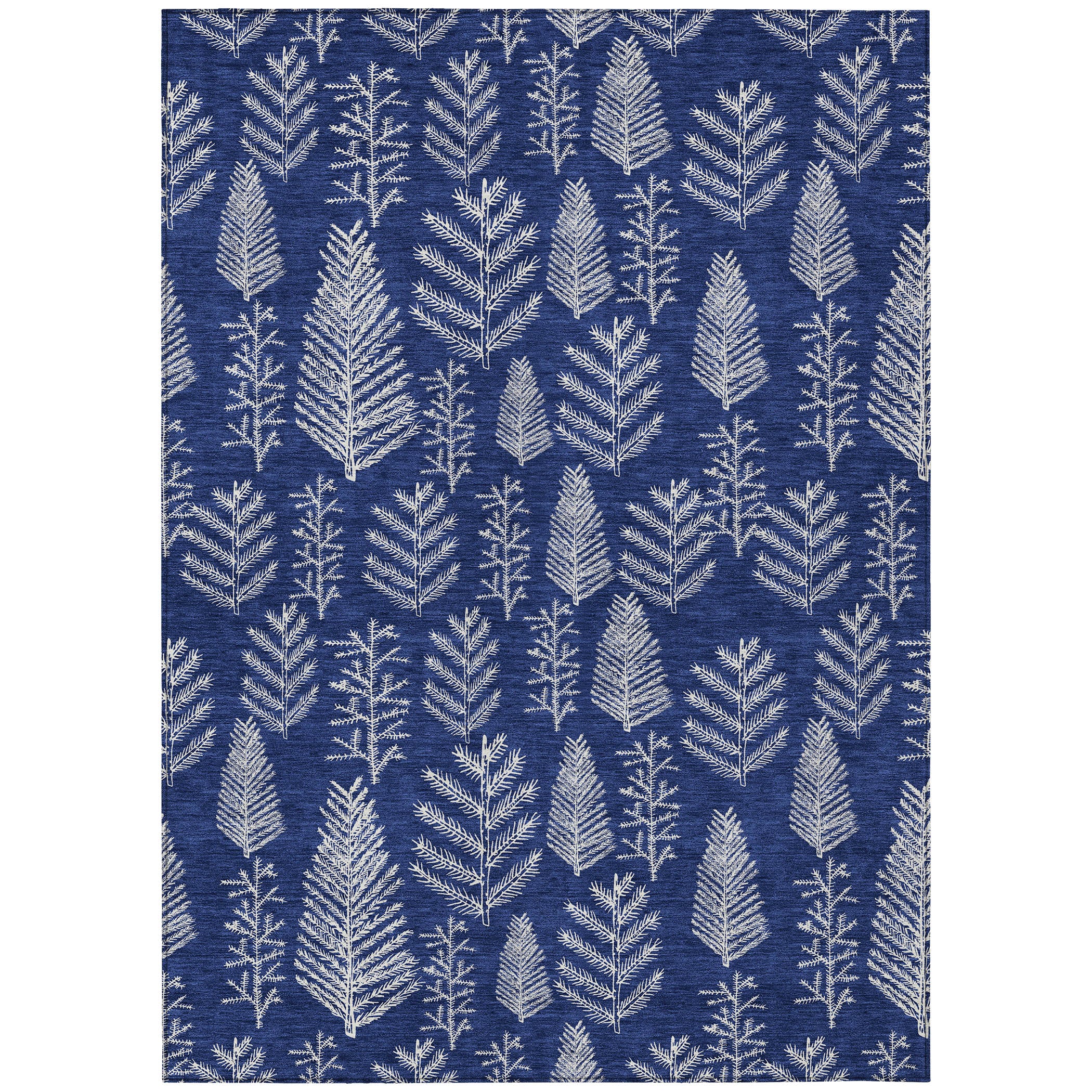 Luxury Machine Washable Indoor/Outdoor Holiday WN21 Navy Blue Rug 2'6" x 3'10" #shape_Rectangle