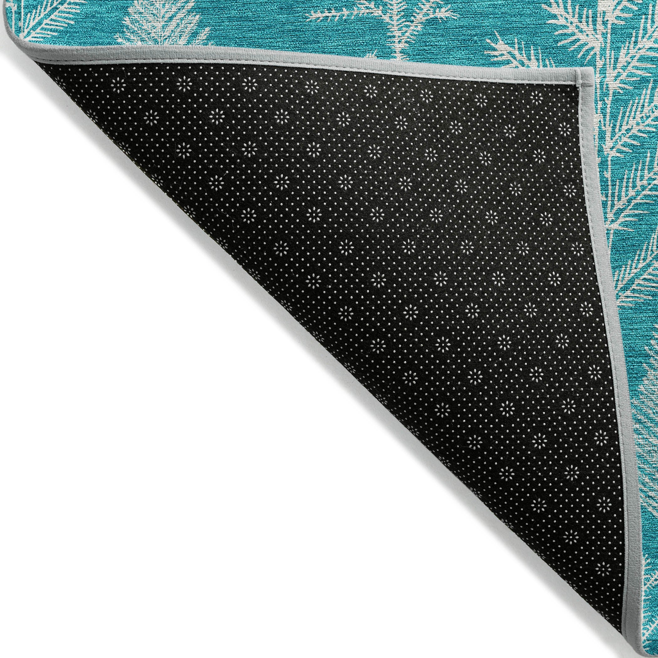 Luxury Machine Washable Indoor/Outdoor Holiday WN21 Teal Rug 1'8" x 2'6" #shape_Rectangle