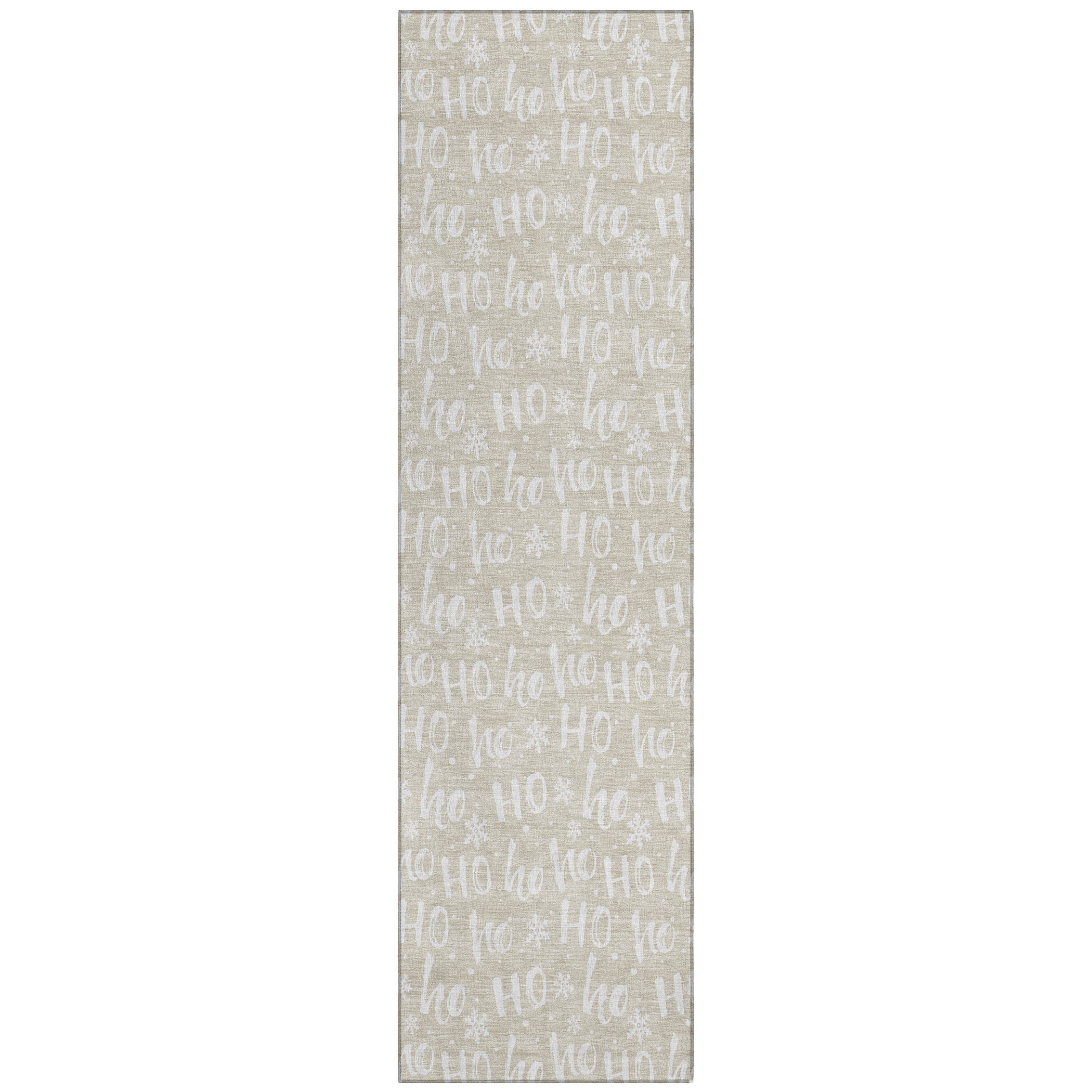 Luxury Machine Washable Indoor/Outdoor Holiday WN22 Beige Ivory Rug 2'3" x 7'6" #shape_Runner
