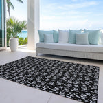 Luxury Machine Washable Indoor/Outdoor Holiday WN22 Black Rug 2'6" x 3'10" #shape_Rectangle