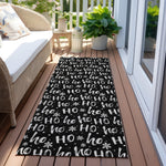 Luxury Machine Washable Indoor/Outdoor Holiday WN22 Black Rug 2'3" x 7'6" #shape_Runner