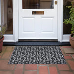 Luxury Machine Washable Indoor/Outdoor Holiday WN22 Black Rug 1'8" x 2'6" #shape_Rectangle