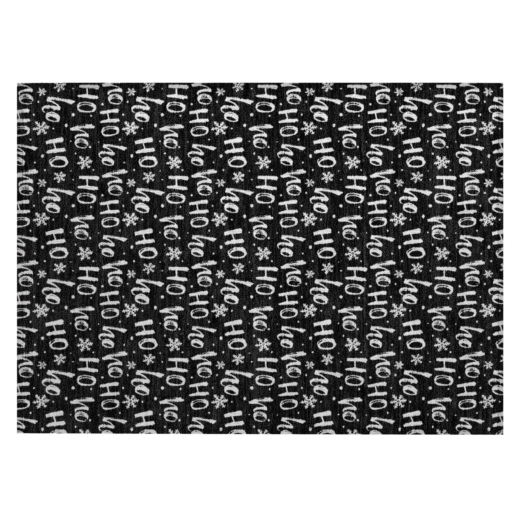 Luxury Machine Washable Indoor/Outdoor Holiday WN22 Black Rug 1'8" x 2'6" #shape_Rectangle