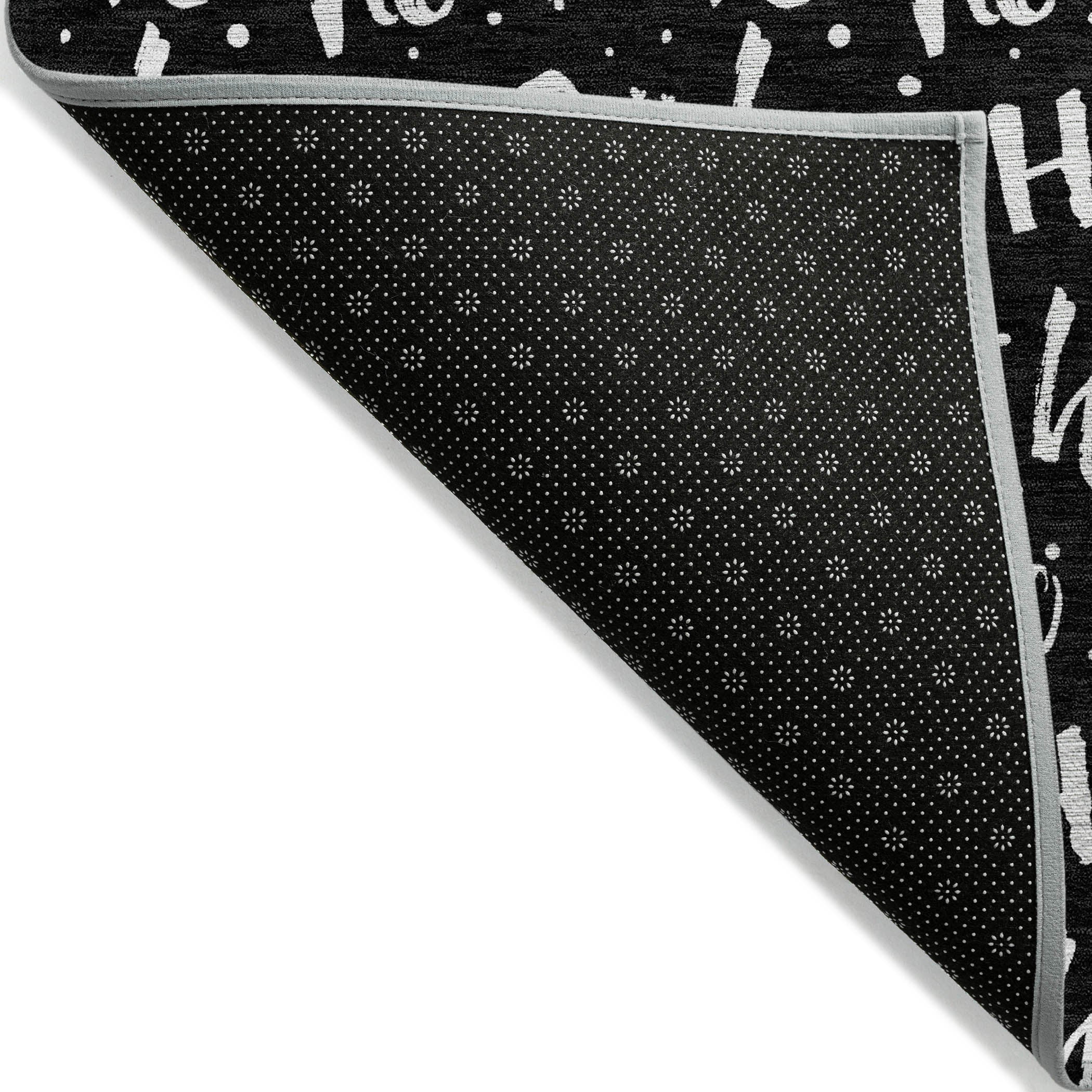 Luxury Machine Washable Indoor/Outdoor Holiday WN22 Black Rug 1'8" x 2'6" #shape_Rectangle