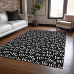 Luxury Machine Washable Indoor/Outdoor Holiday WN22 Black Rug 2'6" x 3'10" #shape_Rectangle