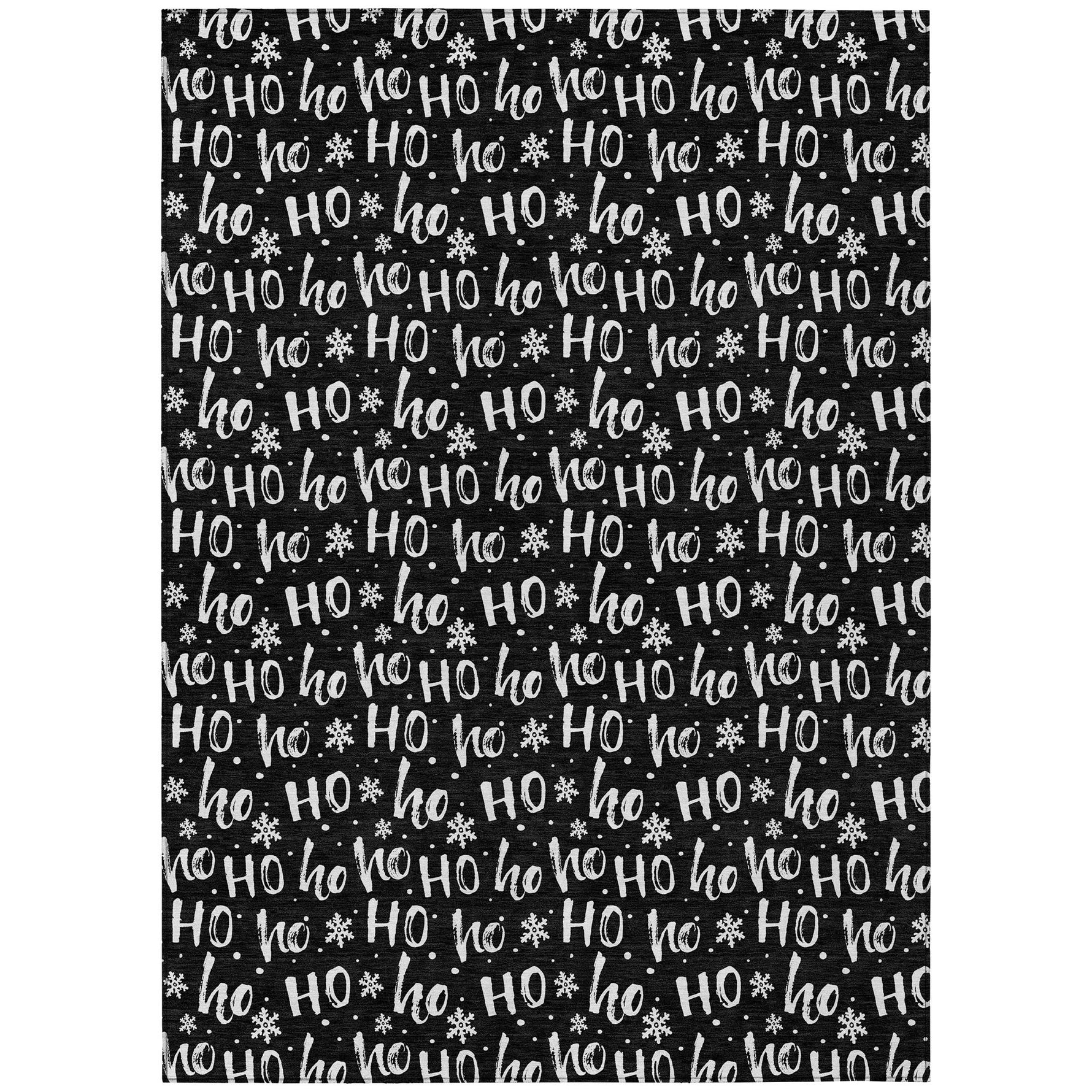 Luxury Machine Washable Indoor/Outdoor Holiday WN22 Black Rug 2'6" x 3'10" #shape_Rectangle