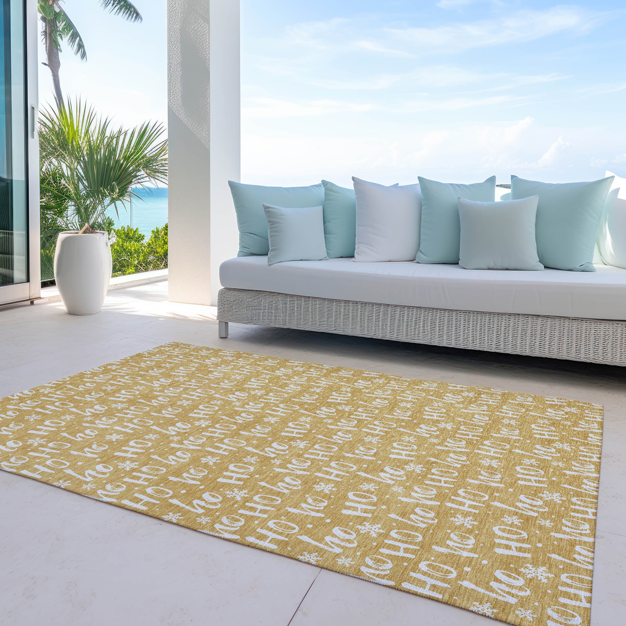 Luxury Machine Washable Indoor/Outdoor Holiday WN22 Gold Rug 2'6" x 3'10" #shape_Rectangle