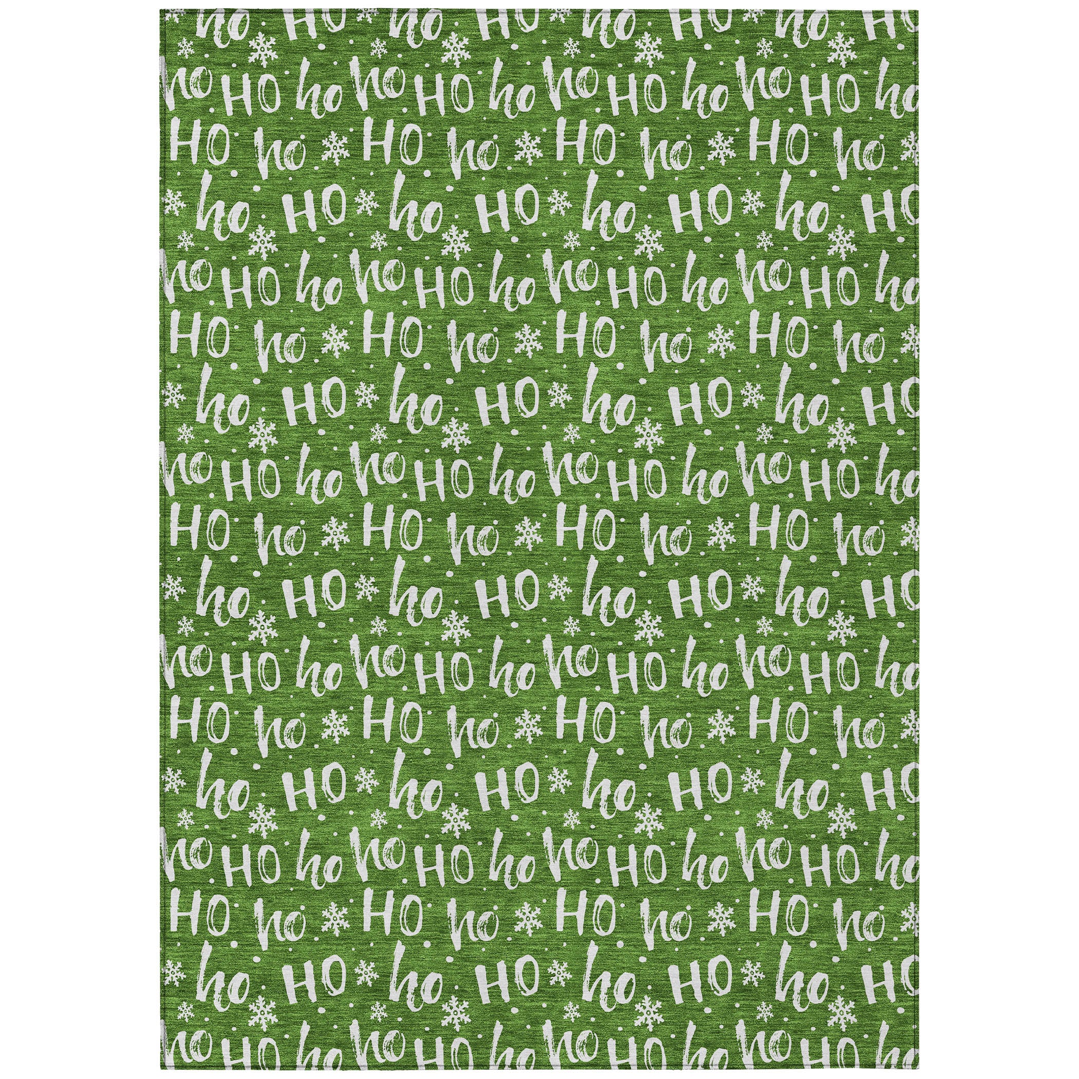 Luxury Machine Washable Indoor/Outdoor Holiday WN22 Green Rug 2'6" x 3'10" #shape_Rectangle