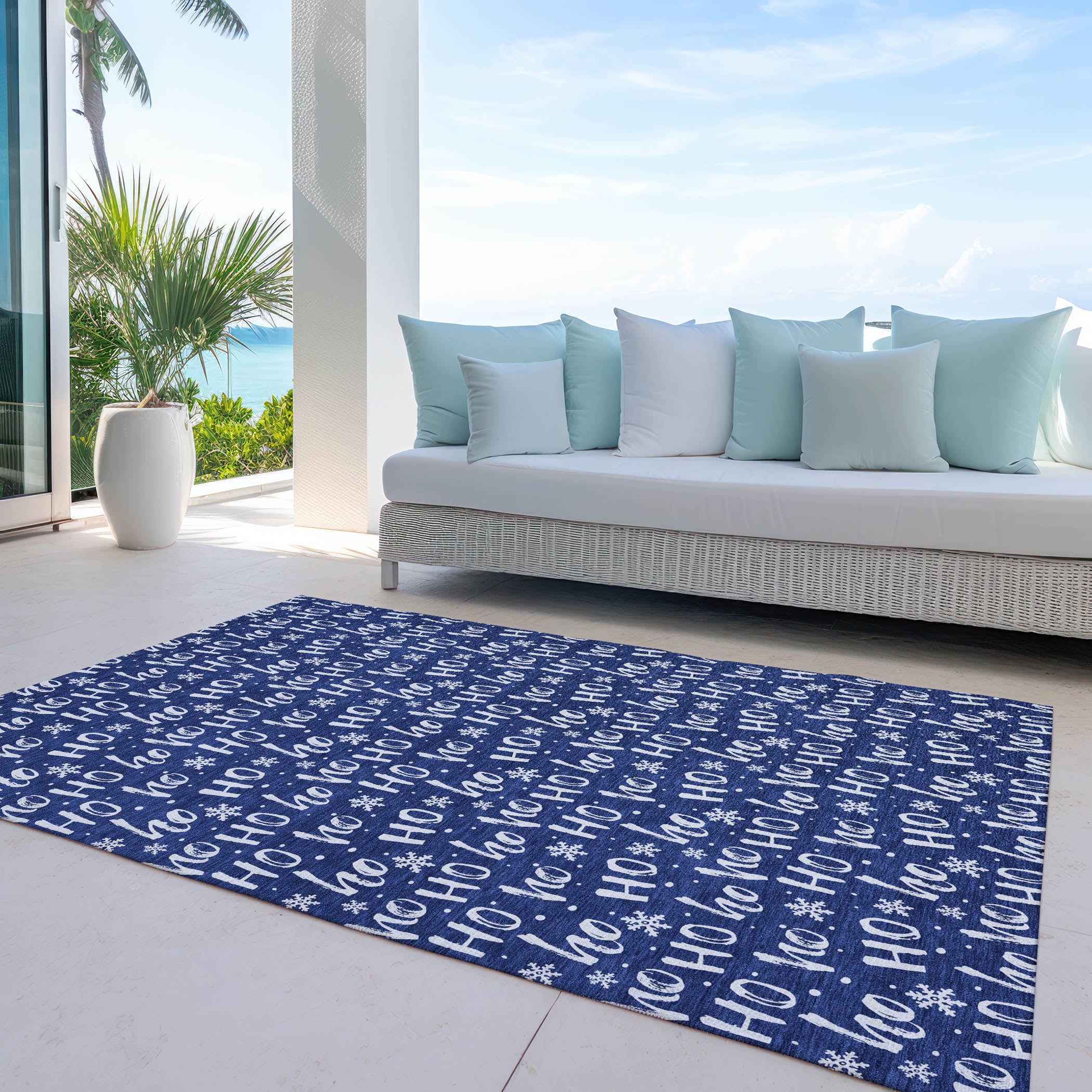 Luxury Machine Washable Indoor/Outdoor Holiday WN22 Navy Blue Rug 2'6" x 3'10" #shape_Rectangle