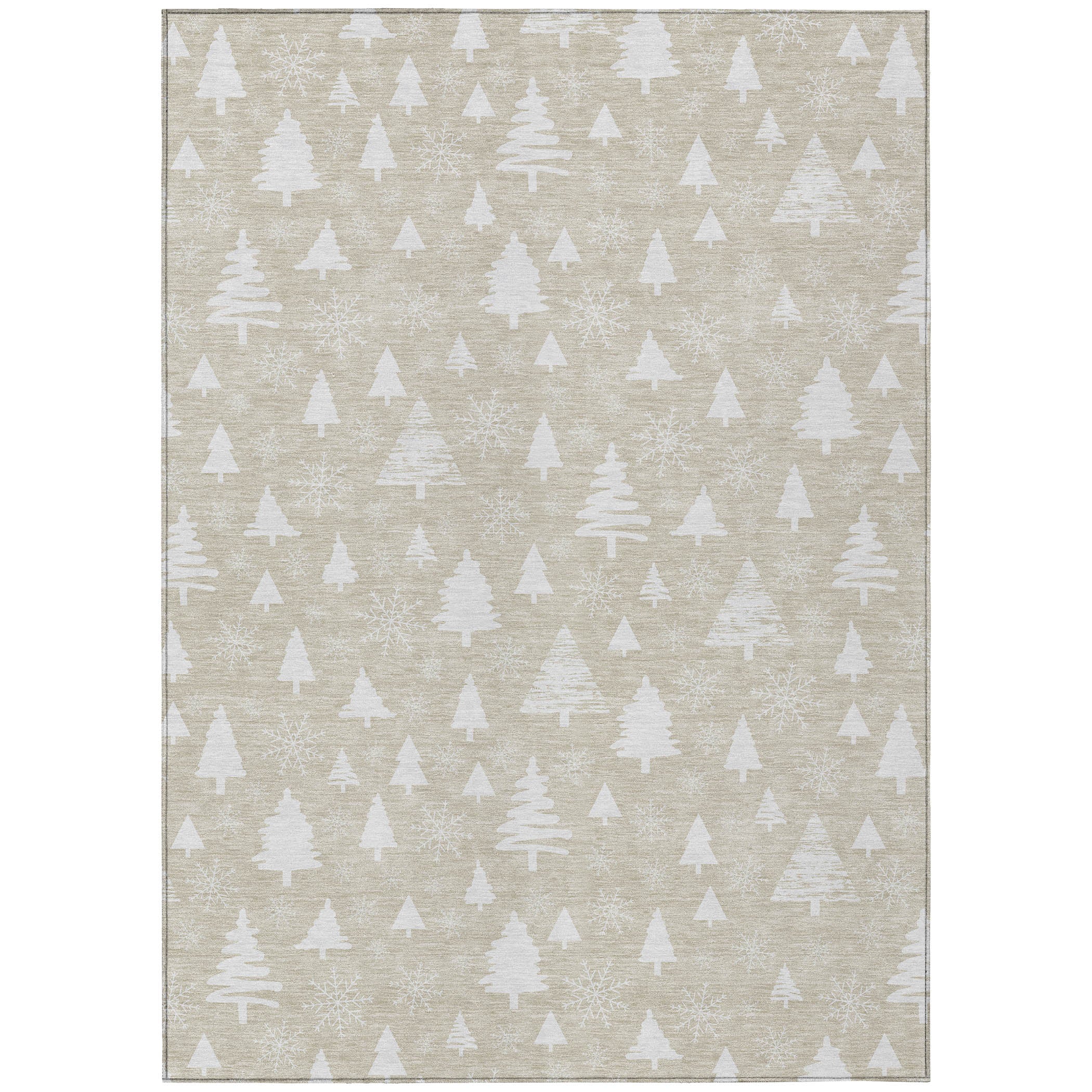 Luxury Machine Washable Indoor/Outdoor Holiday WN23 Beige Ivory Rug 2'6" x 3'10" #shape_Rectangle