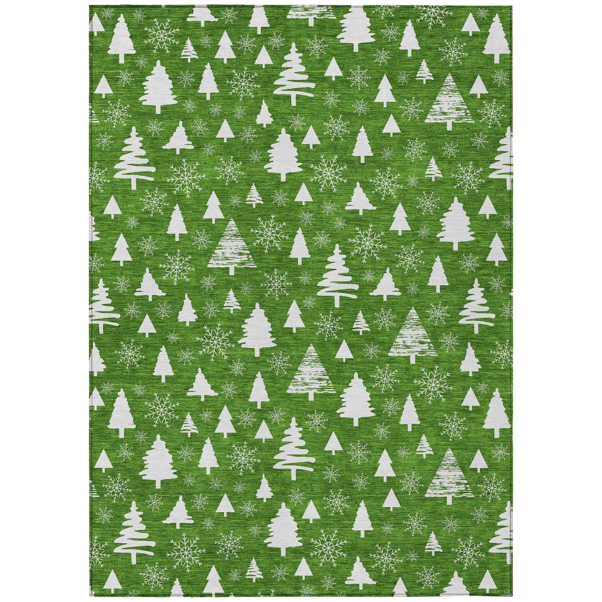 Luxury Machine Washable Indoor/Outdoor Holiday WN23 Emerald Green Rug 2'6" x 3'10" #shape_Rectangle