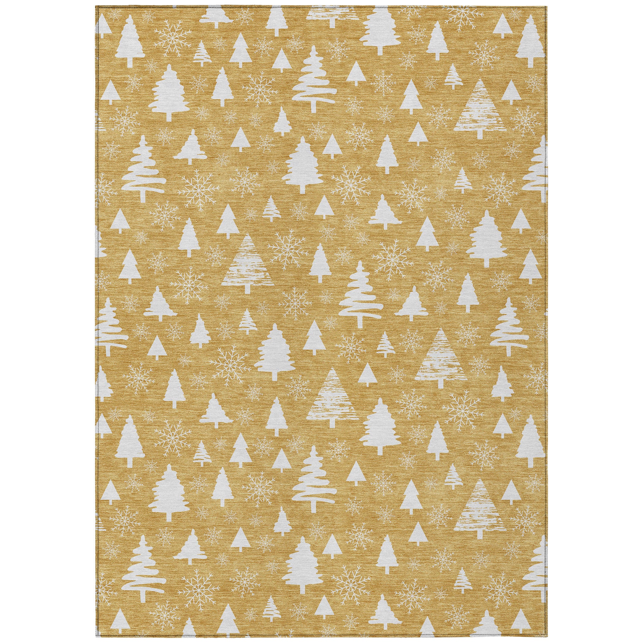 Luxury Machine Washable Indoor/Outdoor Holiday WN23 Gold Rug 2'6" x 3'10" #shape_Rectangle