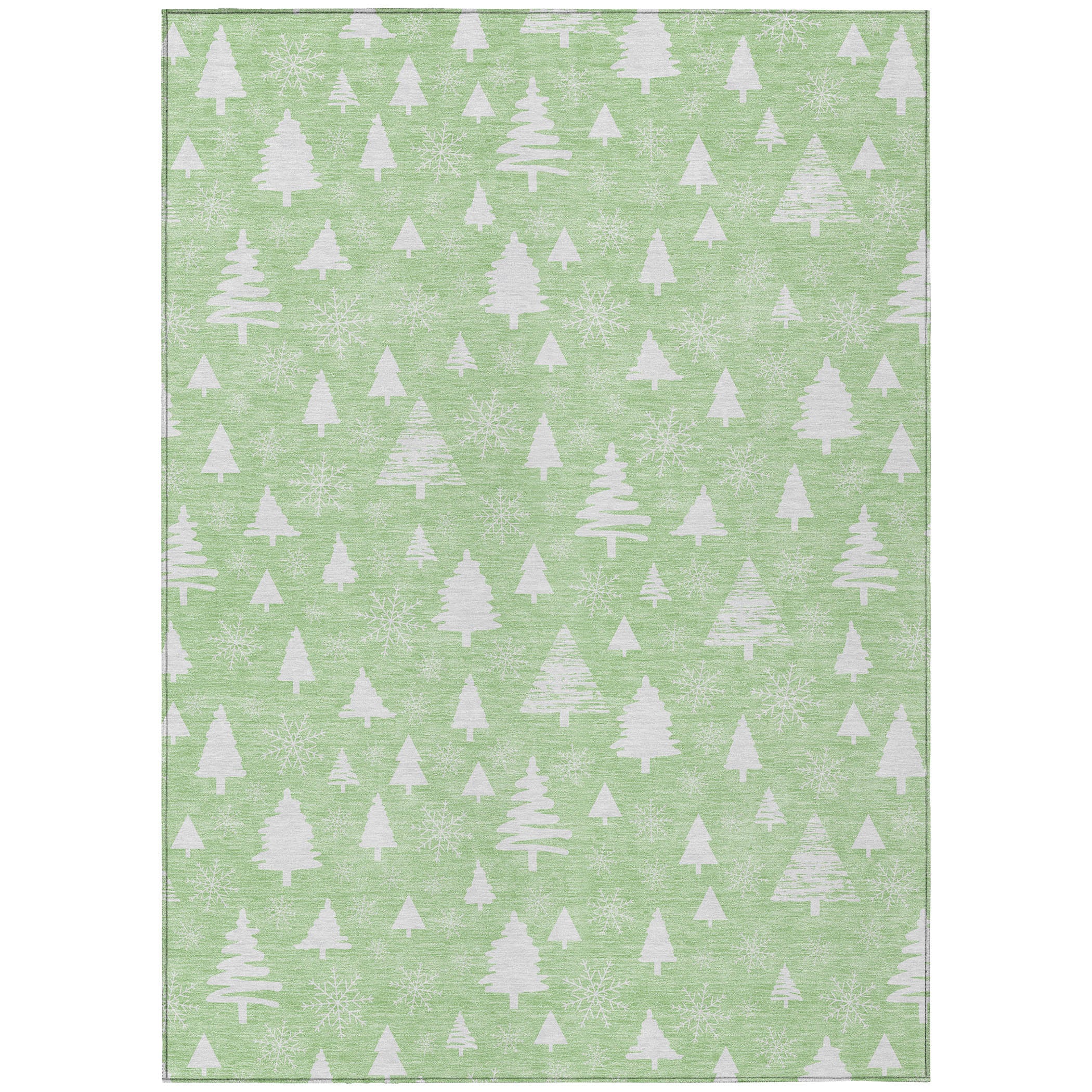 Luxury Machine Washable Indoor/Outdoor Holiday WN23 Mint Green Rug 2'6" x 3'10" #shape_Rectangle
