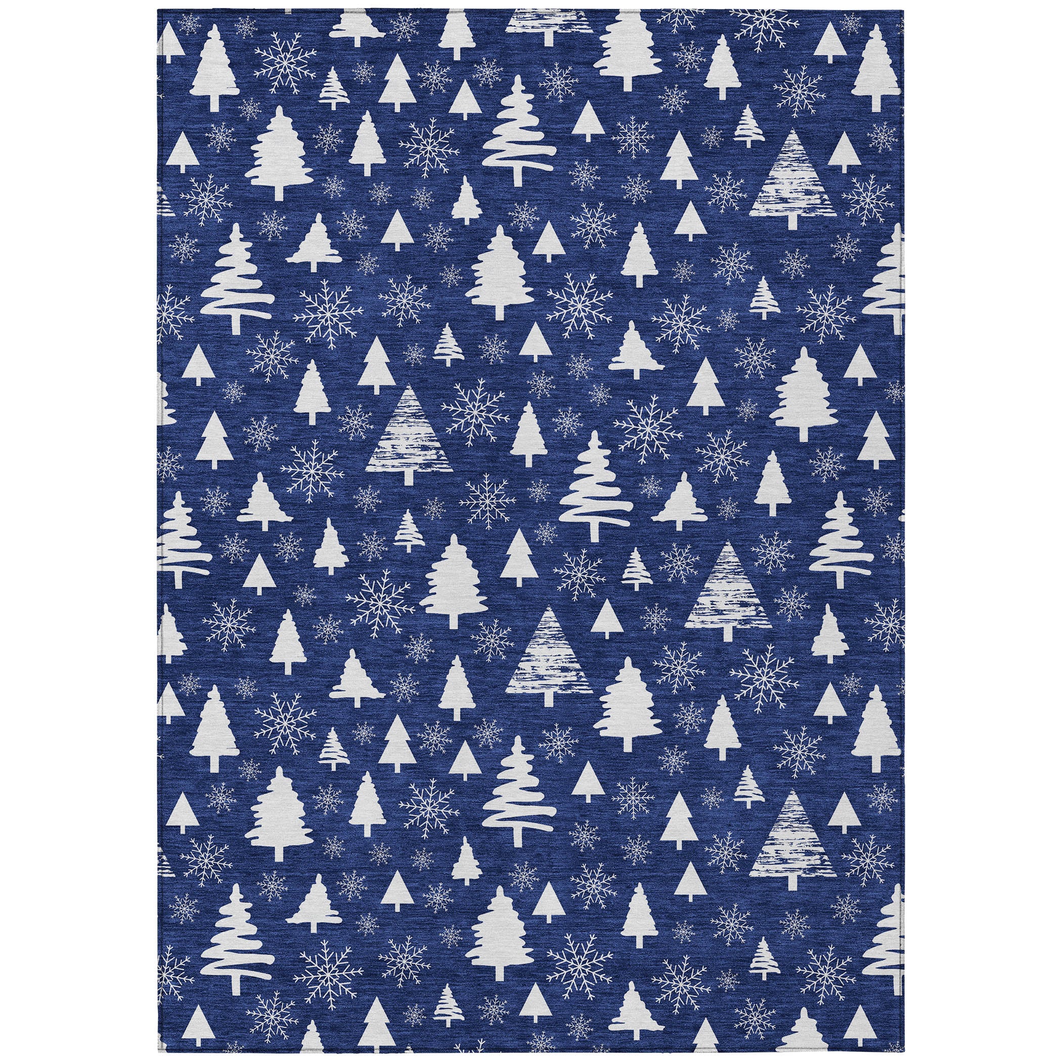 Luxury Machine Washable Indoor/Outdoor Holiday WN23 Navy Blue Rug 2'6" x 3'10" #shape_Rectangle