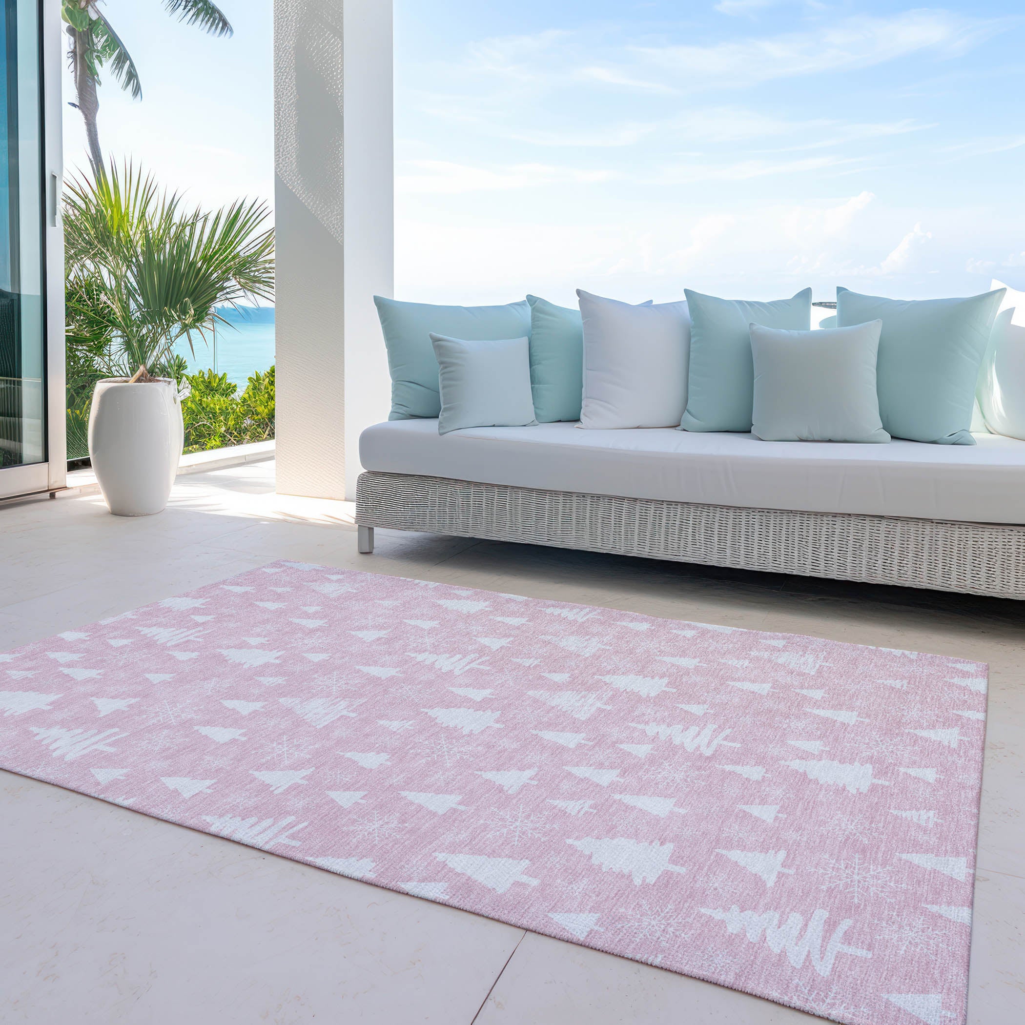 Luxury Machine Washable Indoor/Outdoor Holiday WN23 Pink Rug 2'6" x 3'10" #shape_Rectangle
