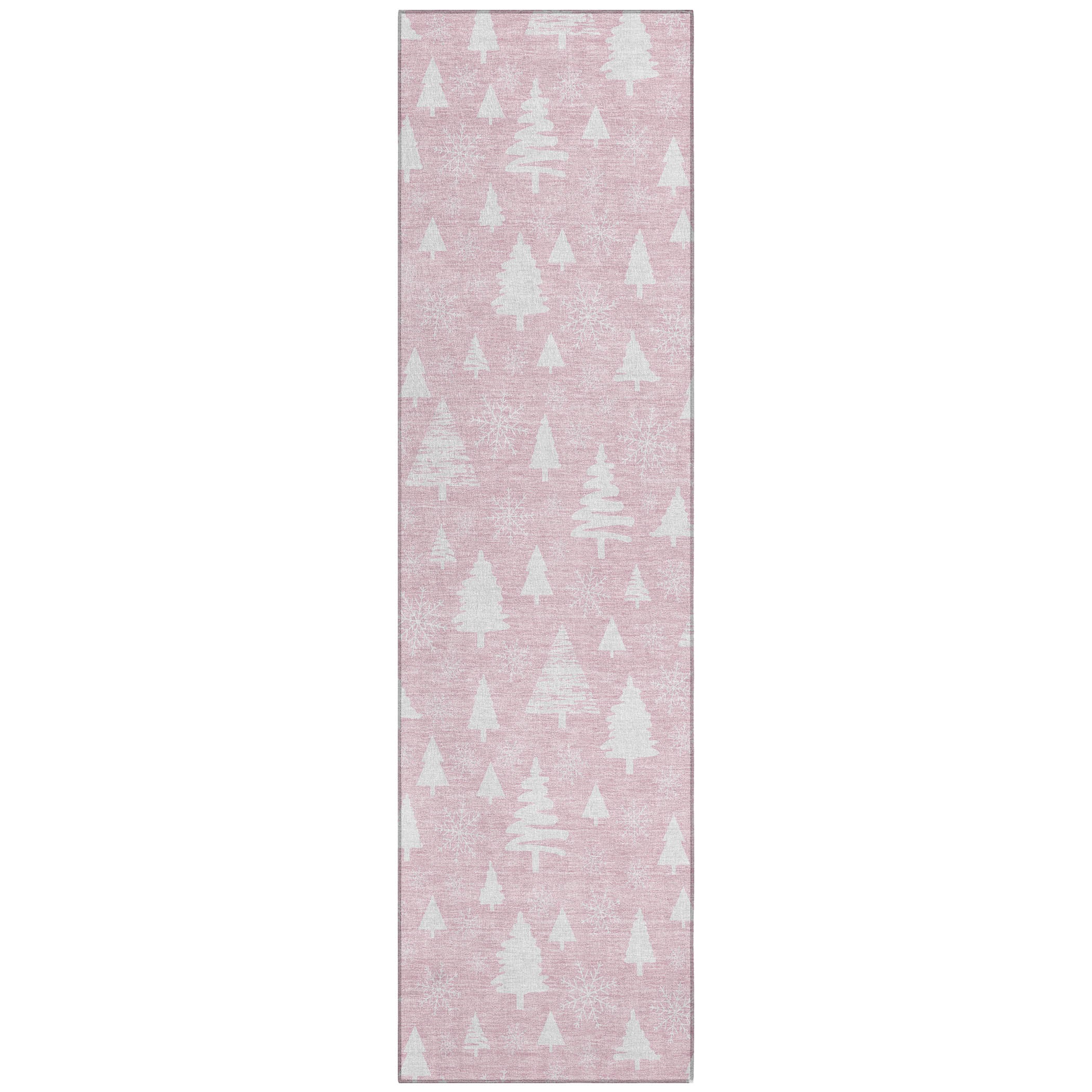 Luxury Machine Washable Indoor/Outdoor Holiday WN23 Pink Rug 2'3" x 7'6" #shape_Runner