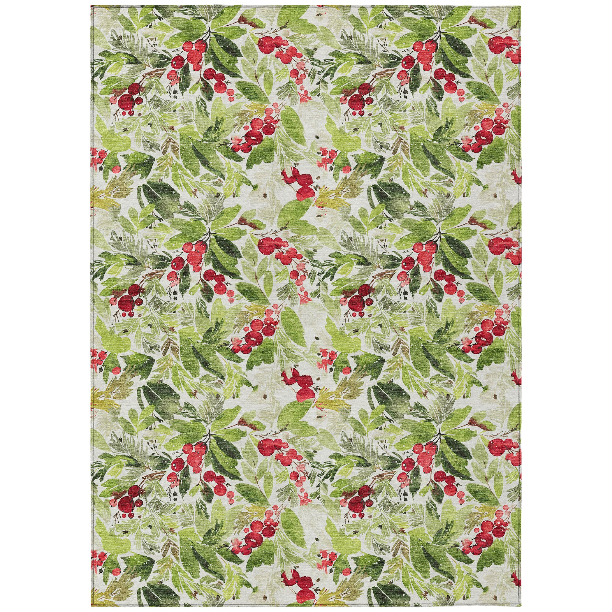 Luxury Machine Washable Indoor/Outdoor Holiday WN24 Aloe Green Rug 2'6" x 3'10" #shape_Rectangle
