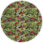 Luxury Machine Washable Indoor/Outdoor Holiday WN24 Black Rug 8' x 8' #shape_Round