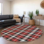 Luxury Machine Washable Indoor/Outdoor Holiday WN25 Black Rug 8' x 8' #shape_Round