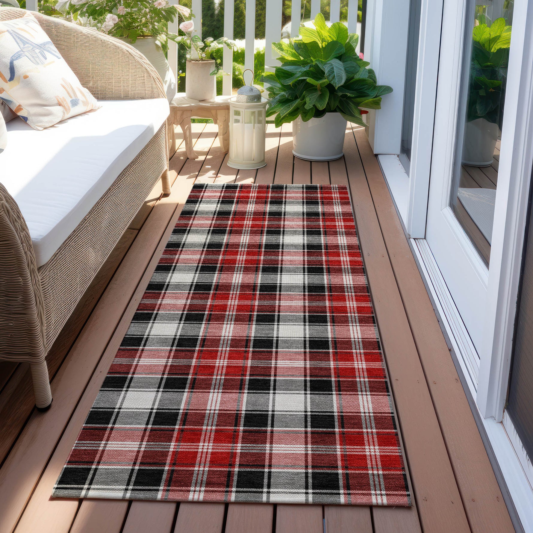 Luxury Machine Washable Indoor/Outdoor Holiday WN25 Black Rug 2'3" x 7'6" #shape_Runner