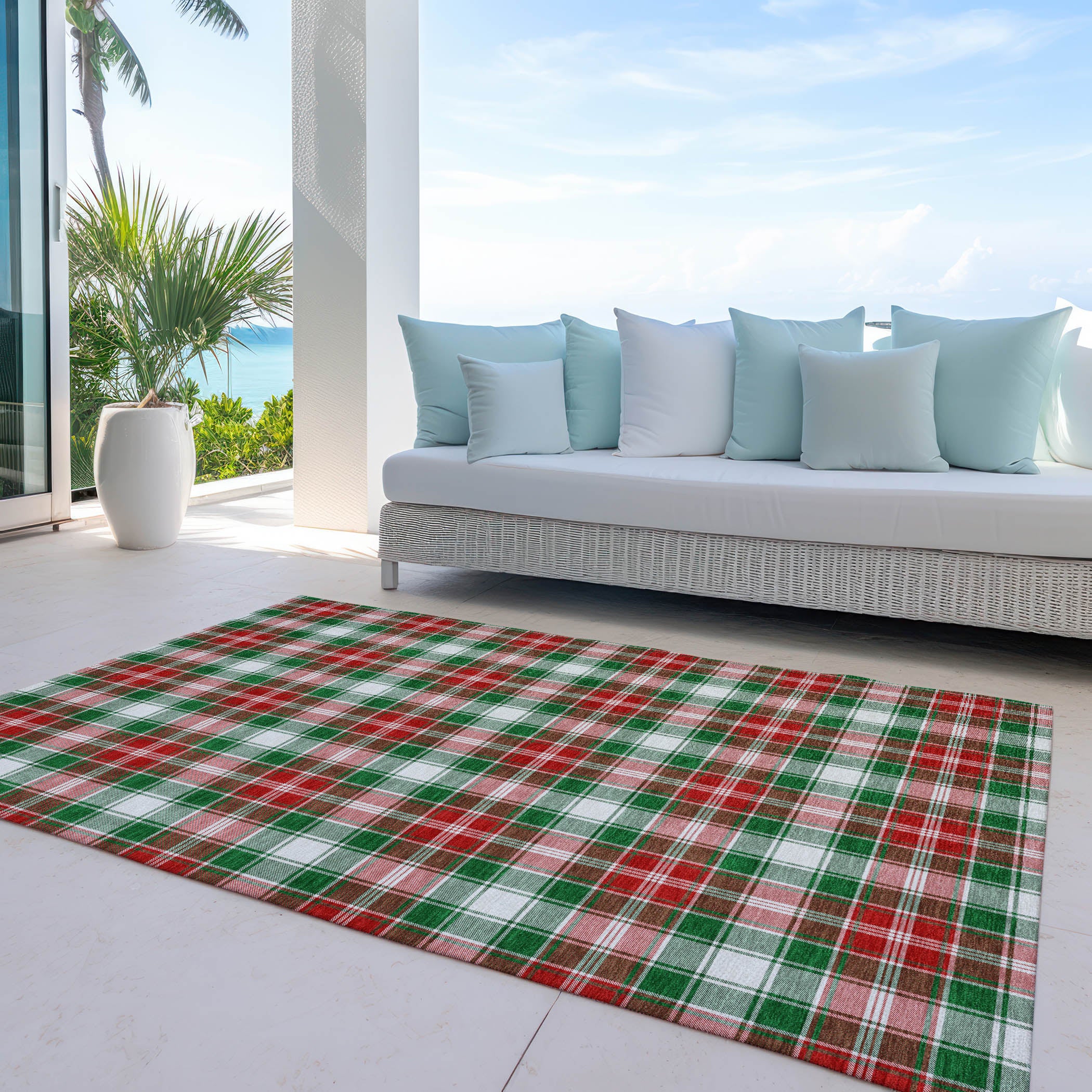 Luxury Machine Washable Indoor/Outdoor Holiday WN25 Emerald Green Rug 2'6" x 3'10" #shape_Rectangle
