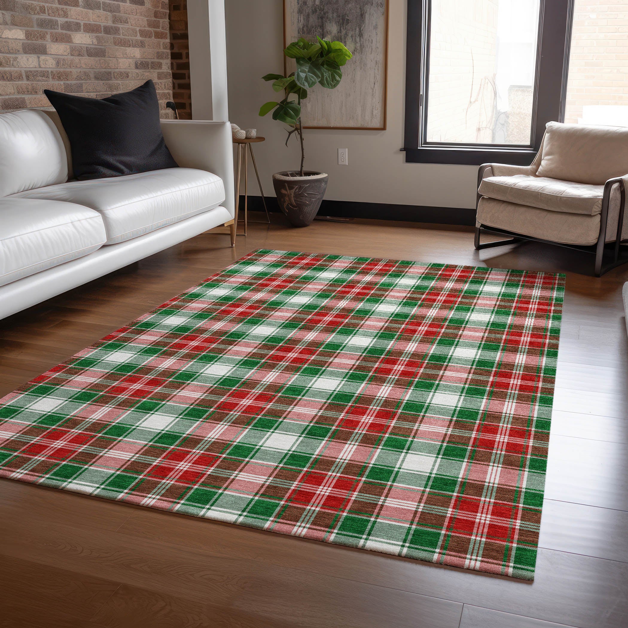Luxury Machine Washable Indoor/Outdoor Holiday WN25 Emerald Green Rug 2'6" x 3'10" #shape_Rectangle