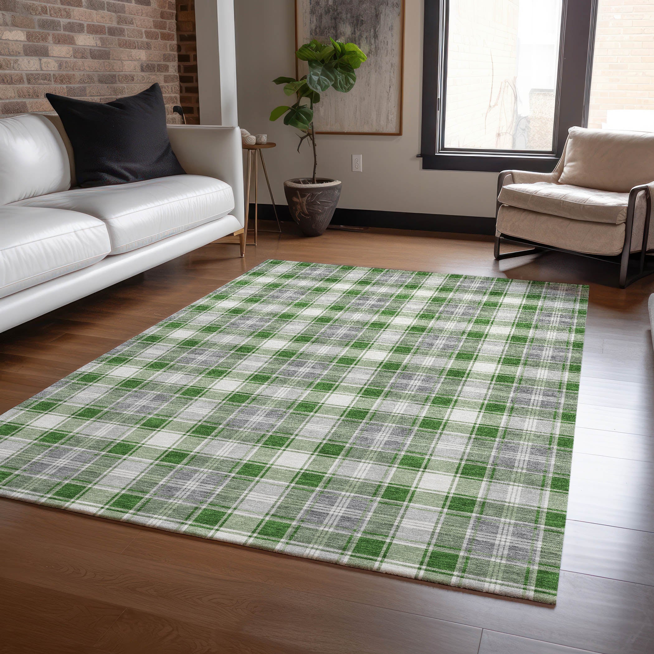 Luxury Machine Washable Indoor/Outdoor Holiday WN25 Green Rug 2'6" x 3'10" #shape_Rectangle